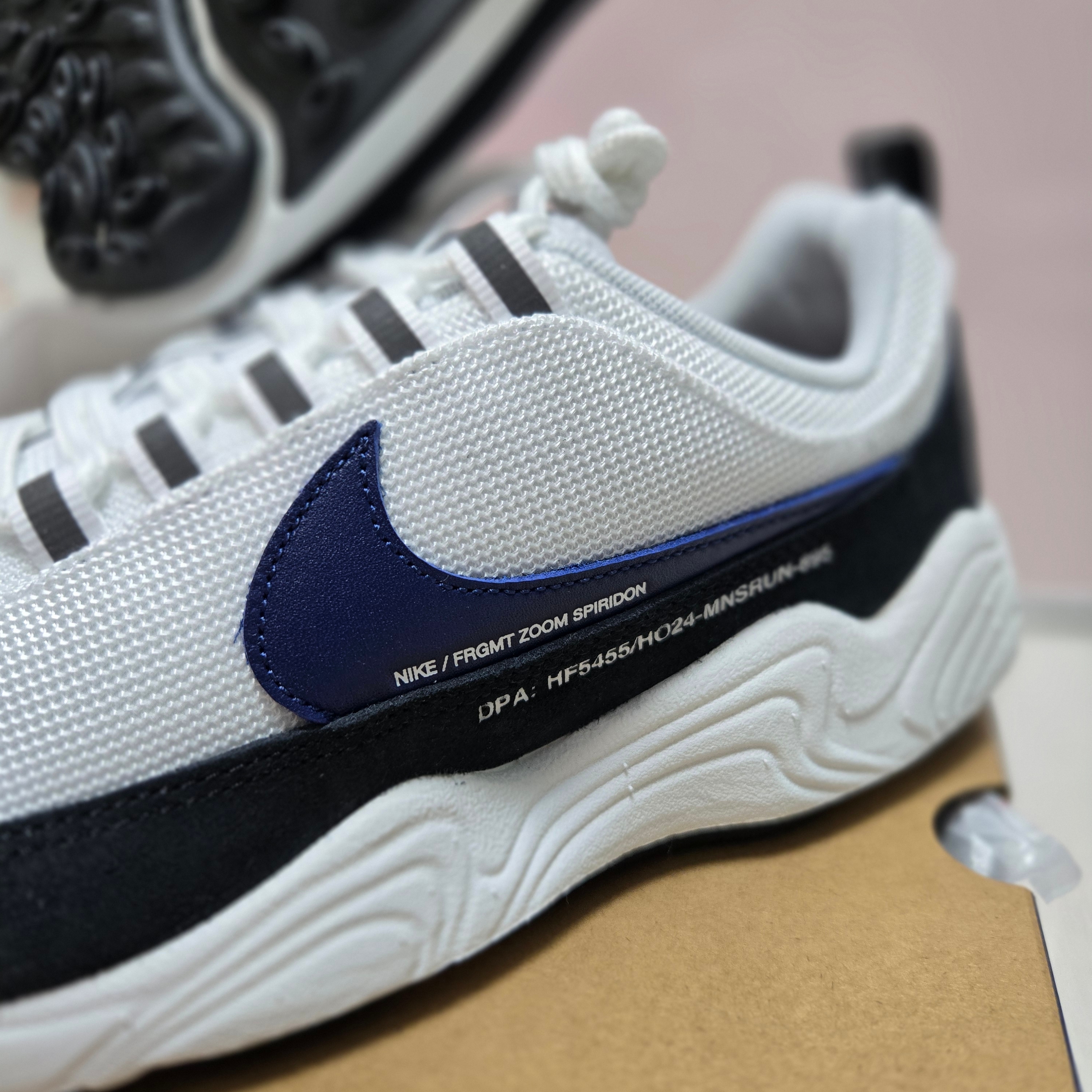 Nike x Fragment Air Zoom Spiridon Blue Void 착용 스타일 - 3