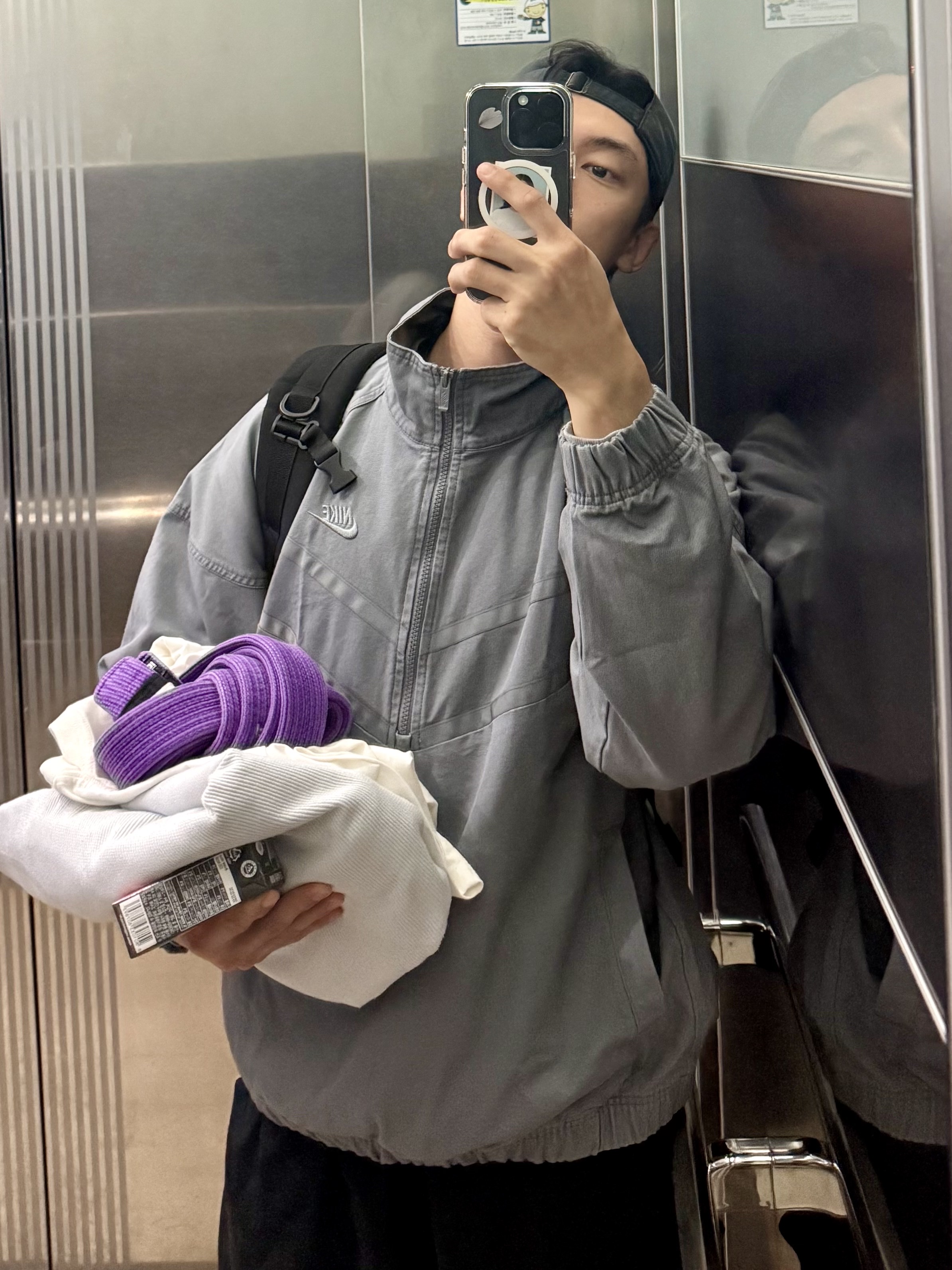 Nike Windrunner Canvas Jacket Smoke Grey - Asia 착용 스타일 - 2