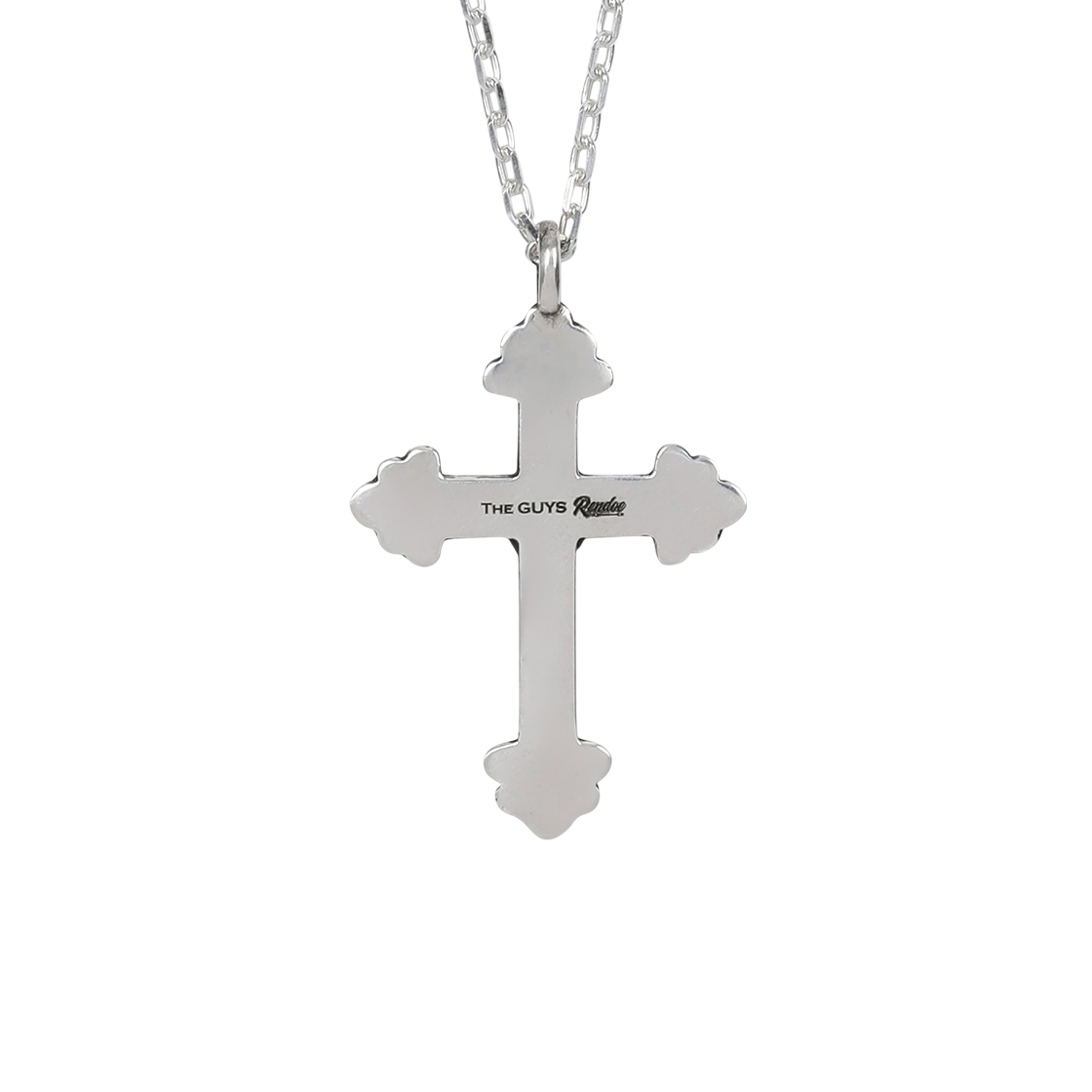 더가이즈X렌도 925 실버 십자가 터키석 펜던트 실버 체인 목걸이 50cm(The Guys X Rendoe 925 Silver Cross Turquoise Pendant 50cm) - 2