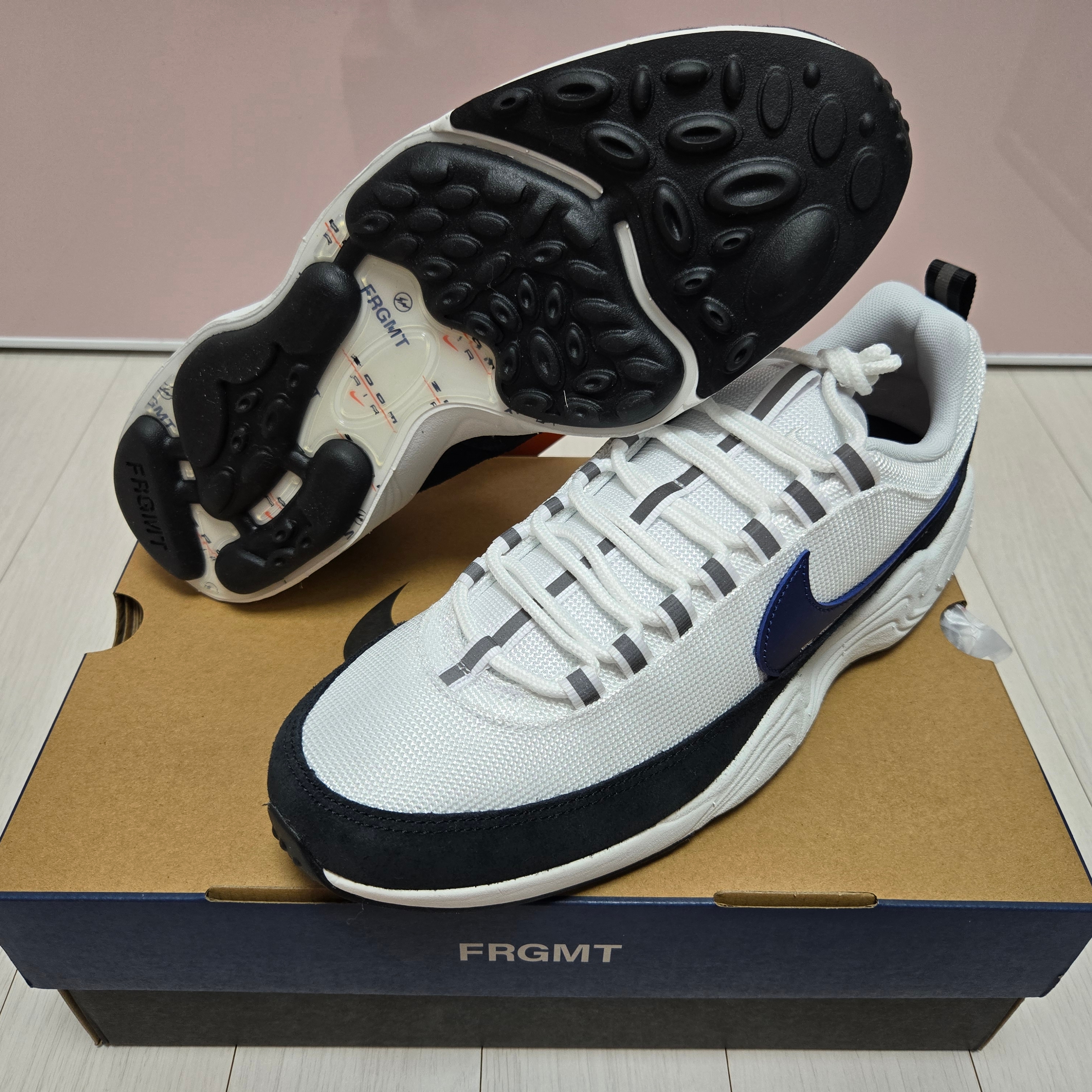 Nike x Fragment Air Zoom Spiridon Blue Void 착용 스타일 - 2