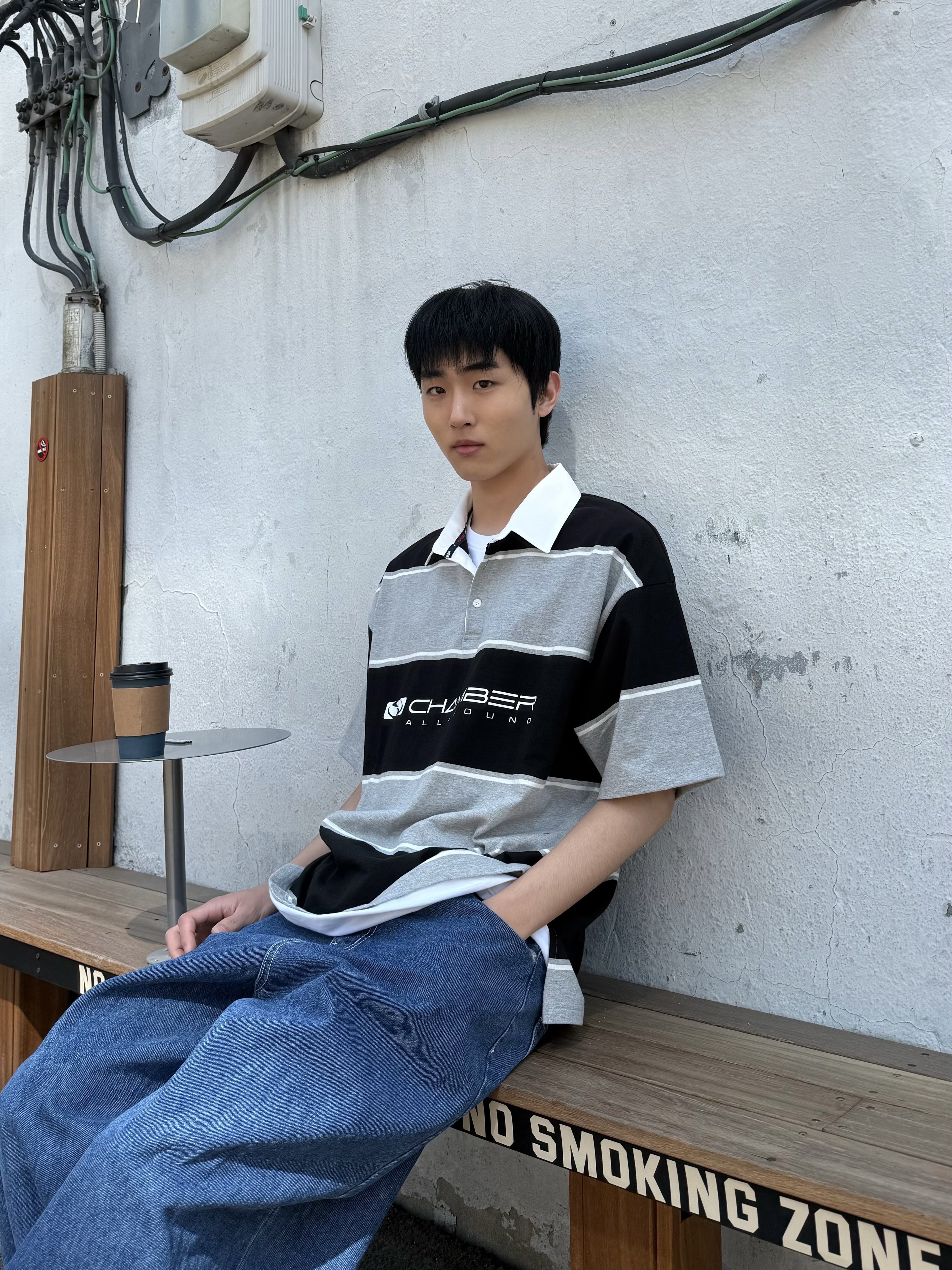 SPORT CHAMBER SC Flash Rugby T-Shirt Black 착용 스타일 - 1