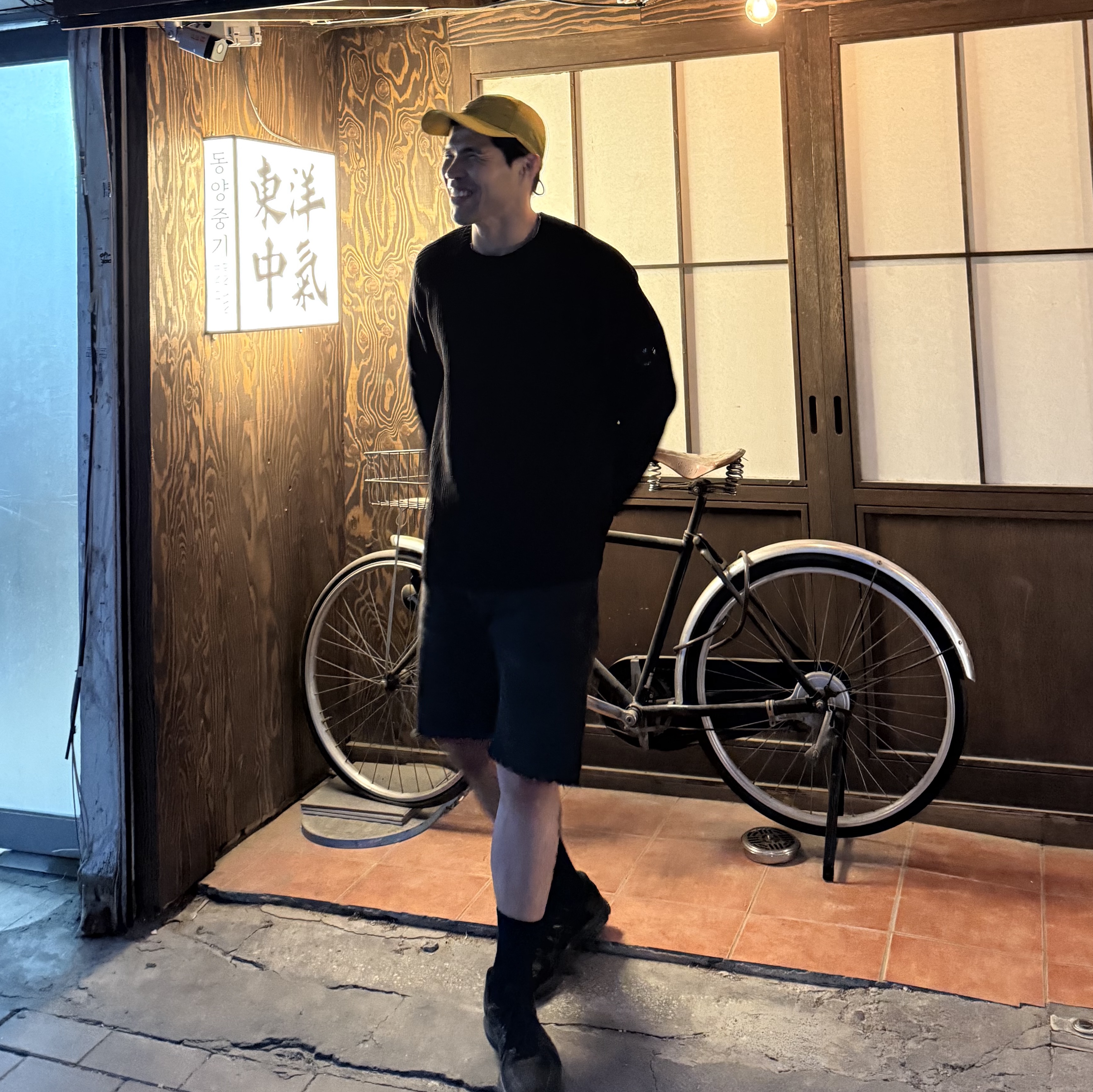 C.P. Company Lambswool GRS Crew Neck Knit Black - 24FW 착용 스타일