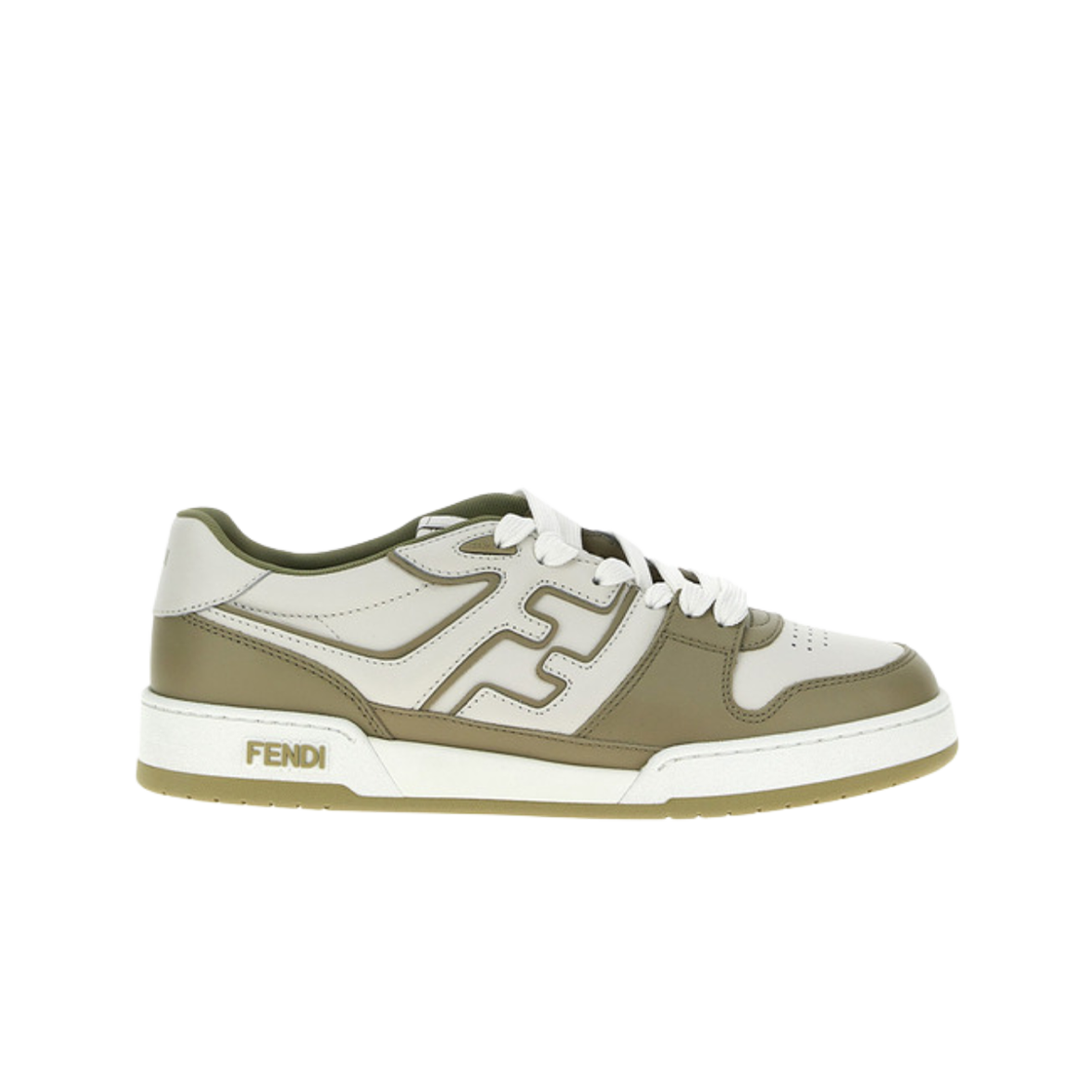 펜디 매치 레더 로우탑 스니커즈 화이트 세이지 그린(Fendi Match Leather Low-Top Sneakers White Sage Green)