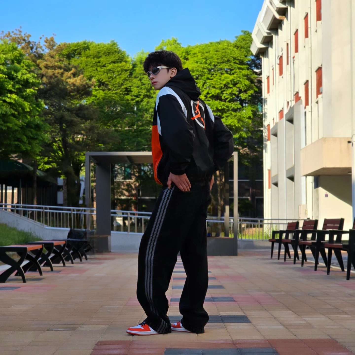 Jordan Flight MVP Hooded Pullover Jacket Black - Asia, Jordan Flight MVP Hooded Pullover Jacket Black - US/EU 착용 스타일 - 2