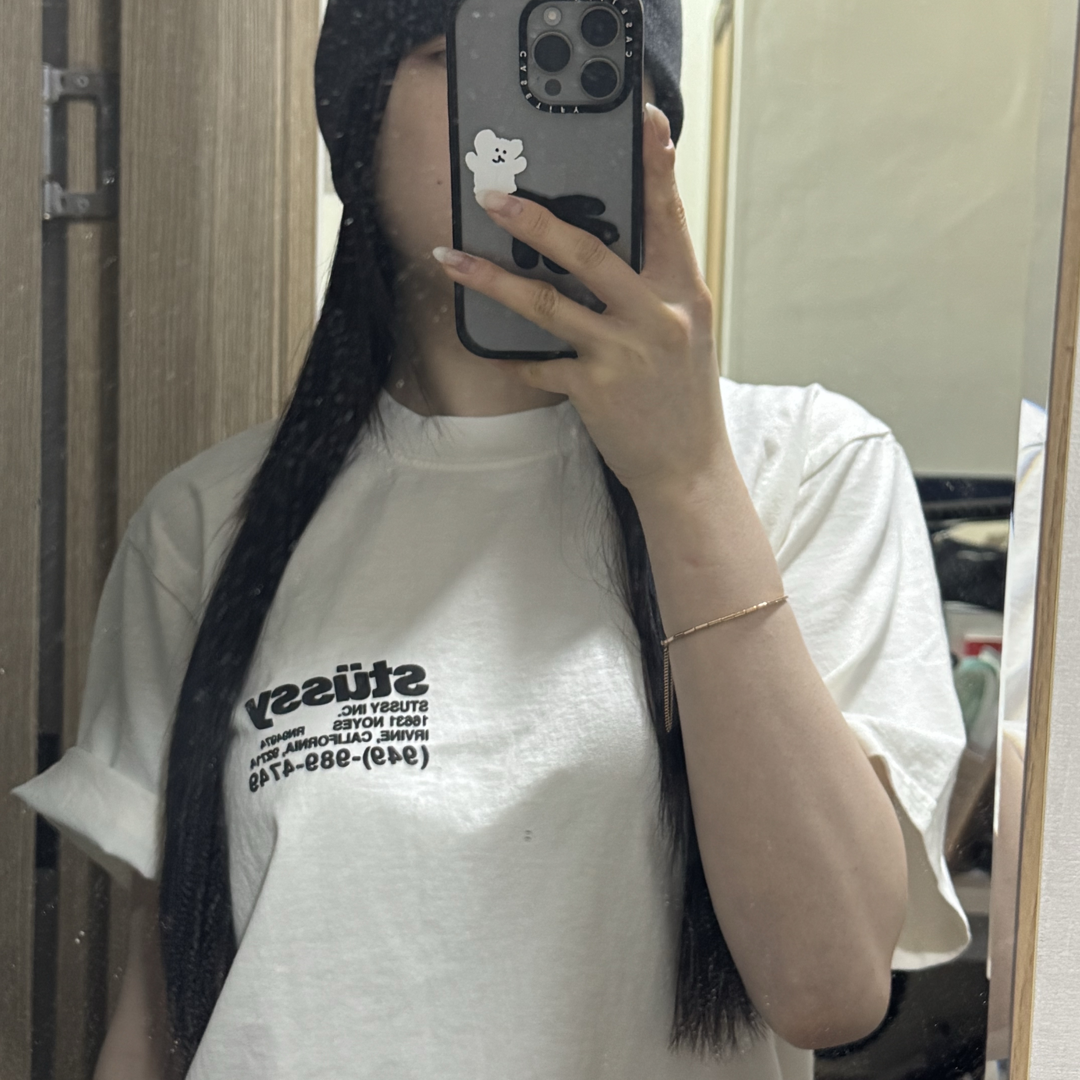 Stussy DNA Pigment Dyed T-Shirt Natural 착용 스타일 - 3
