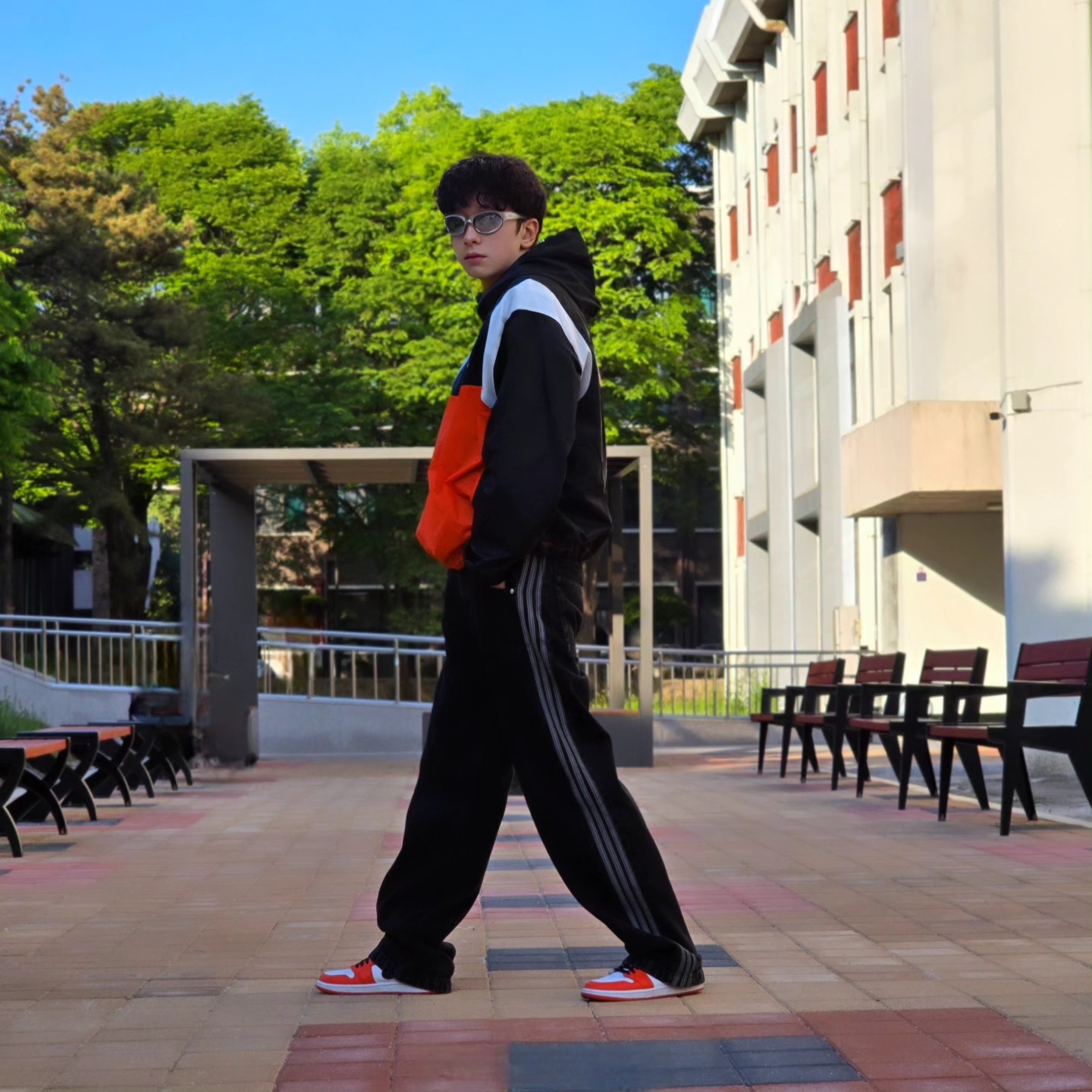 Jordan Flight MVP Hooded Pullover Jacket Black - Asia, Jordan Flight MVP Hooded Pullover Jacket Black - US/EU 착용 스타일 - 4