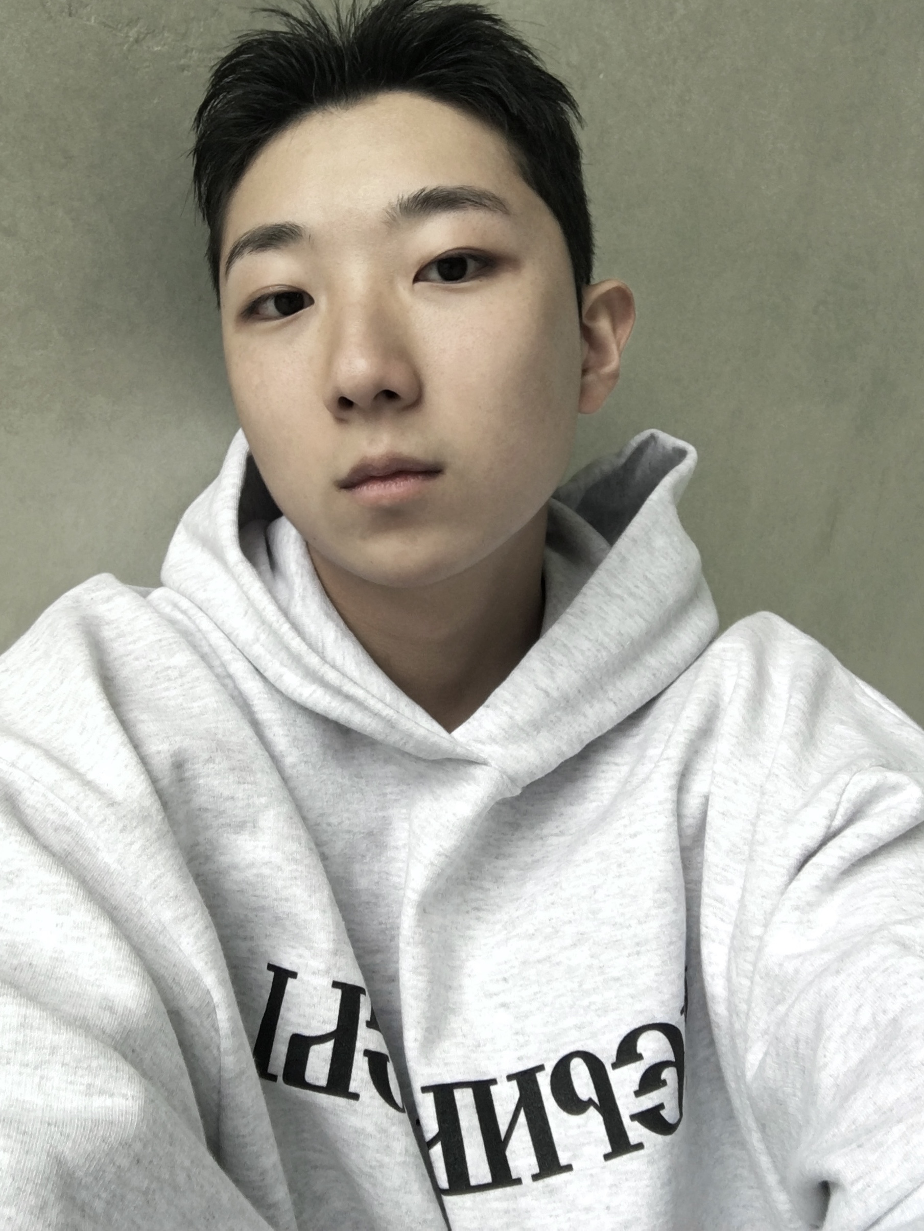 Yeezy x Gosha Rubchinskiy YZY Black Dogs Hoodie Heather Grey 착용 스타일 - 2
