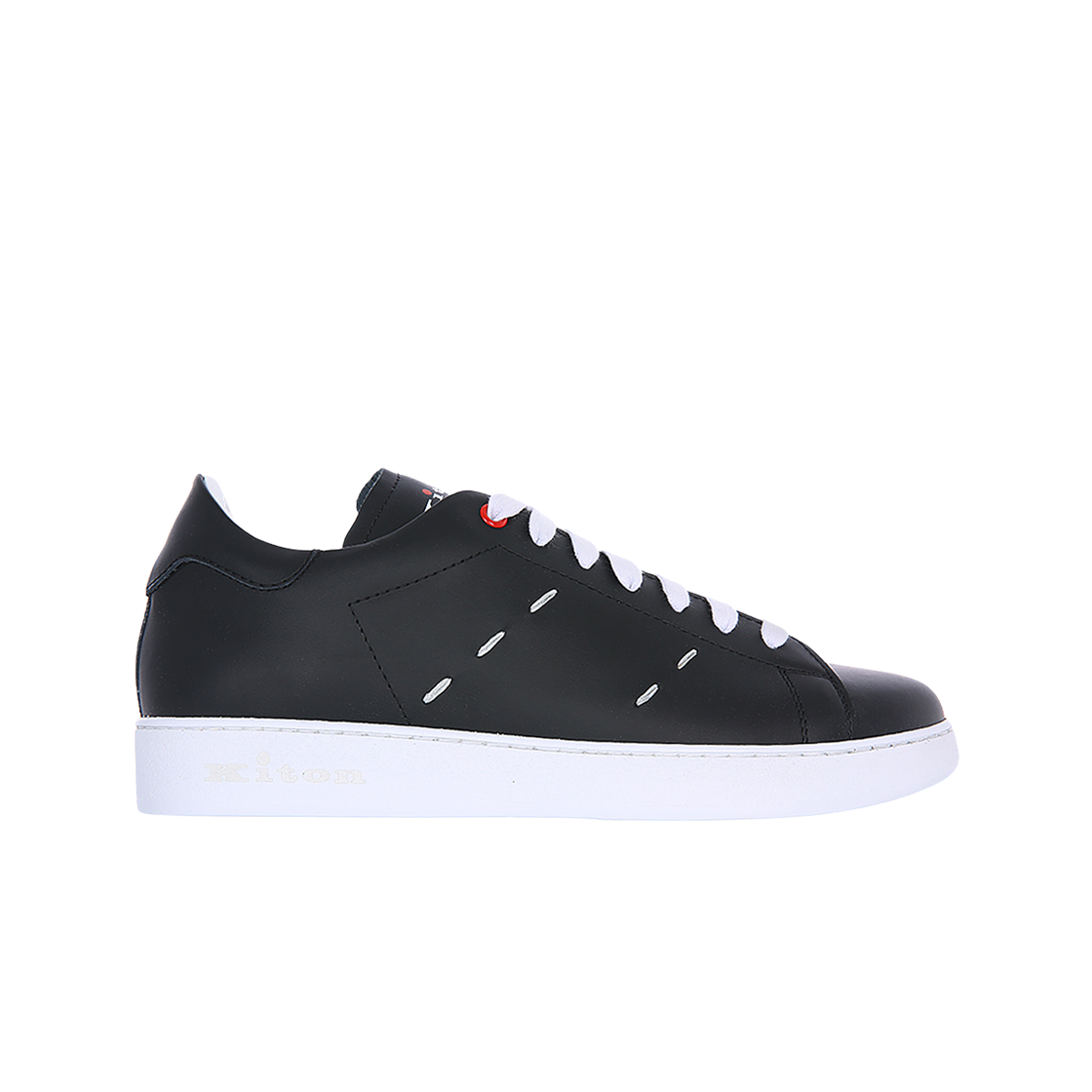 키톤 콘트라스트 스티칭 로우탑 스니커즈 블랙(Kiton Contrast Stitching Low Top Sneakers Black)