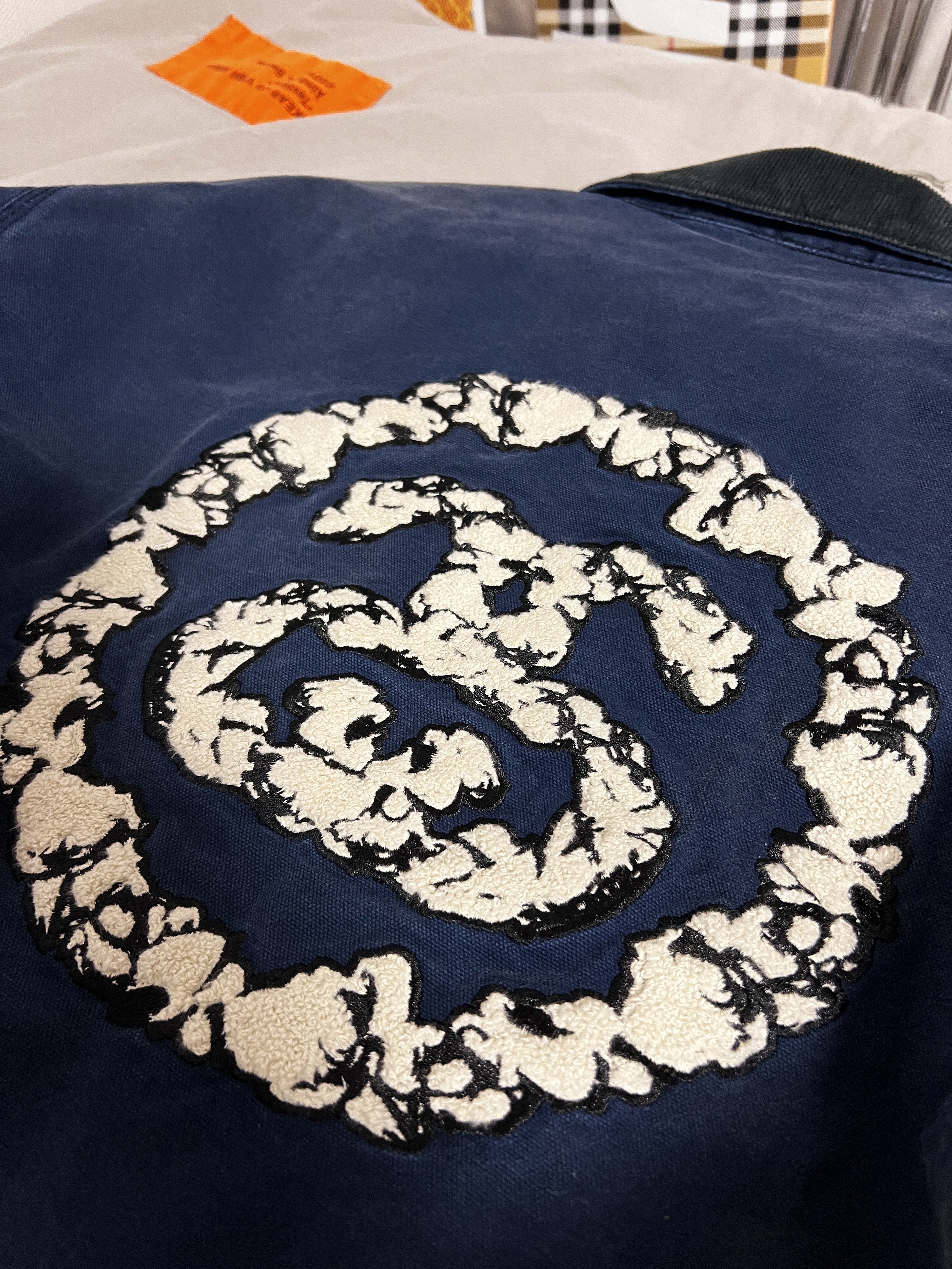 Stussy x Denim Tears Canvas Jacket Blue 착용 스타일