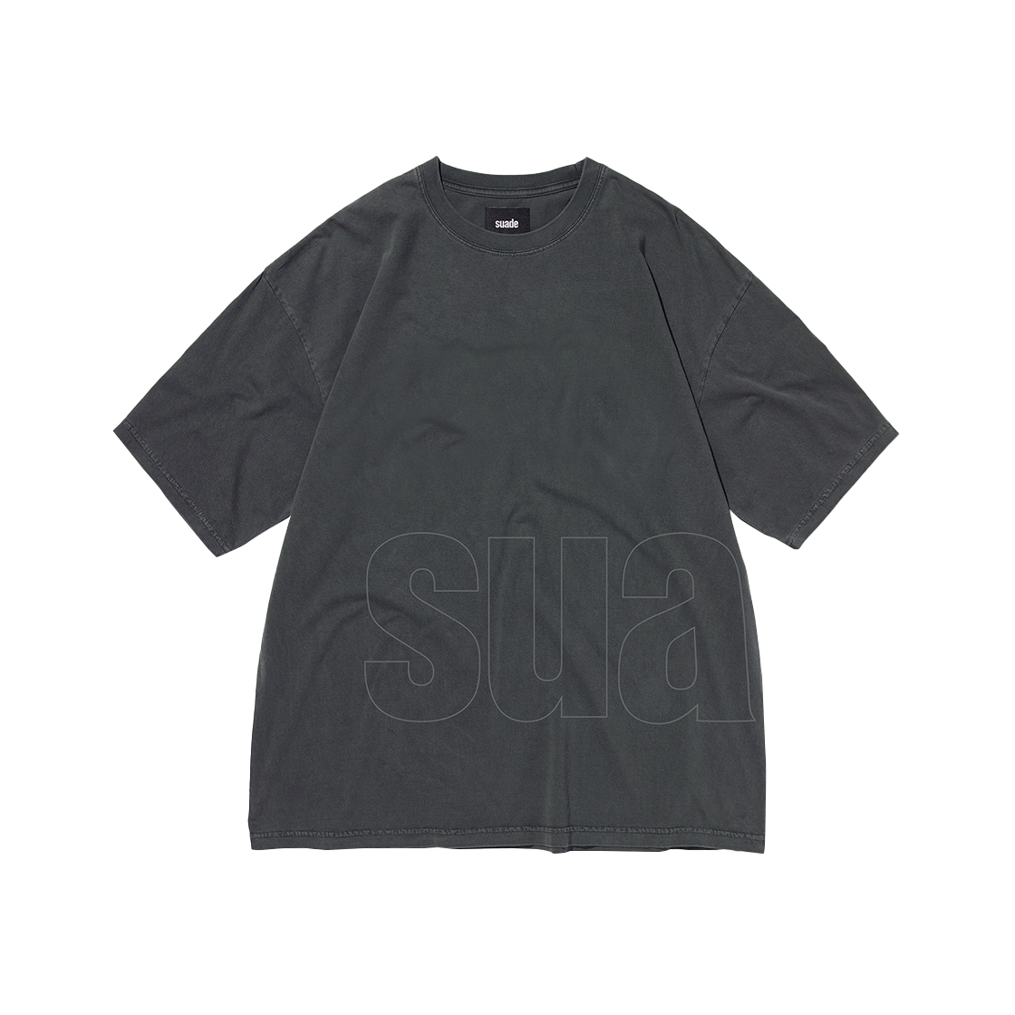 스웨이드 빅 로고 티 피그먼트 블랙