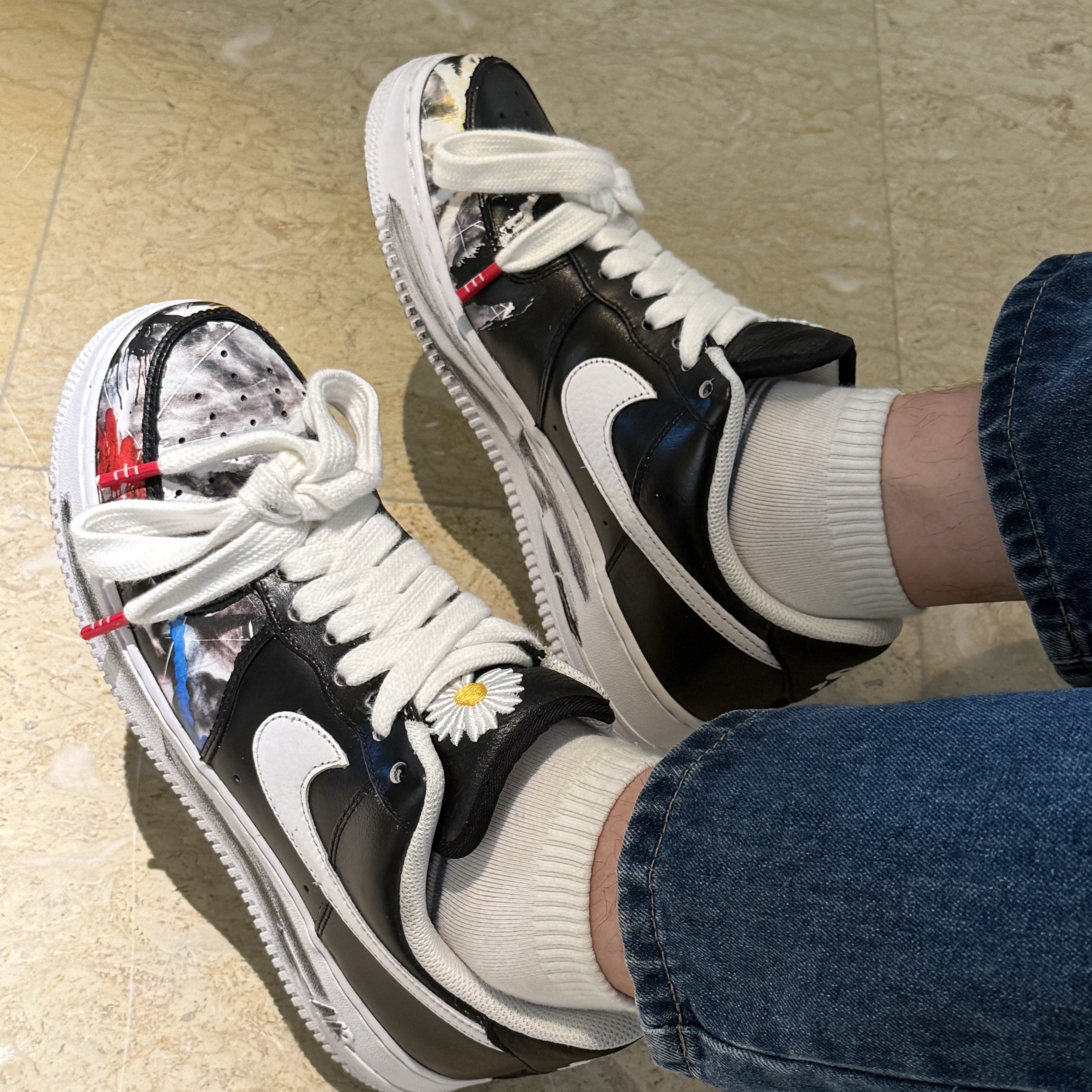 Nike x Peaceminusone Air Force 1 Low Para-Noise 착용 스타일