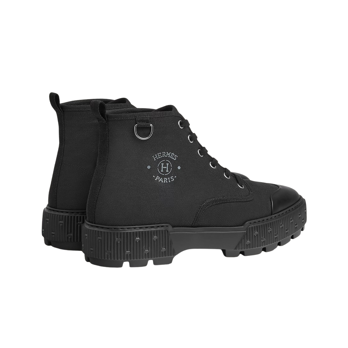 에르메스 이티네레어 앵클 부츠 코튼 트윌 카프스킨 & 누아(Hermes Itineraire Ankle Boot Cotton Twill Calfskin & Noir) - 3