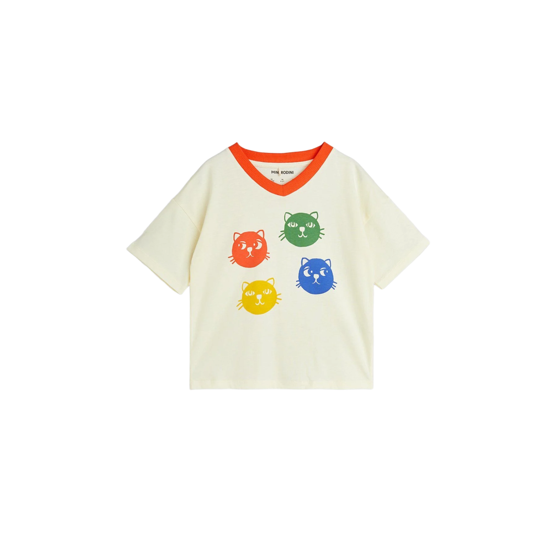 2512012611 (Kids) Mini Rodini Cool Cats T-Shirt Off White