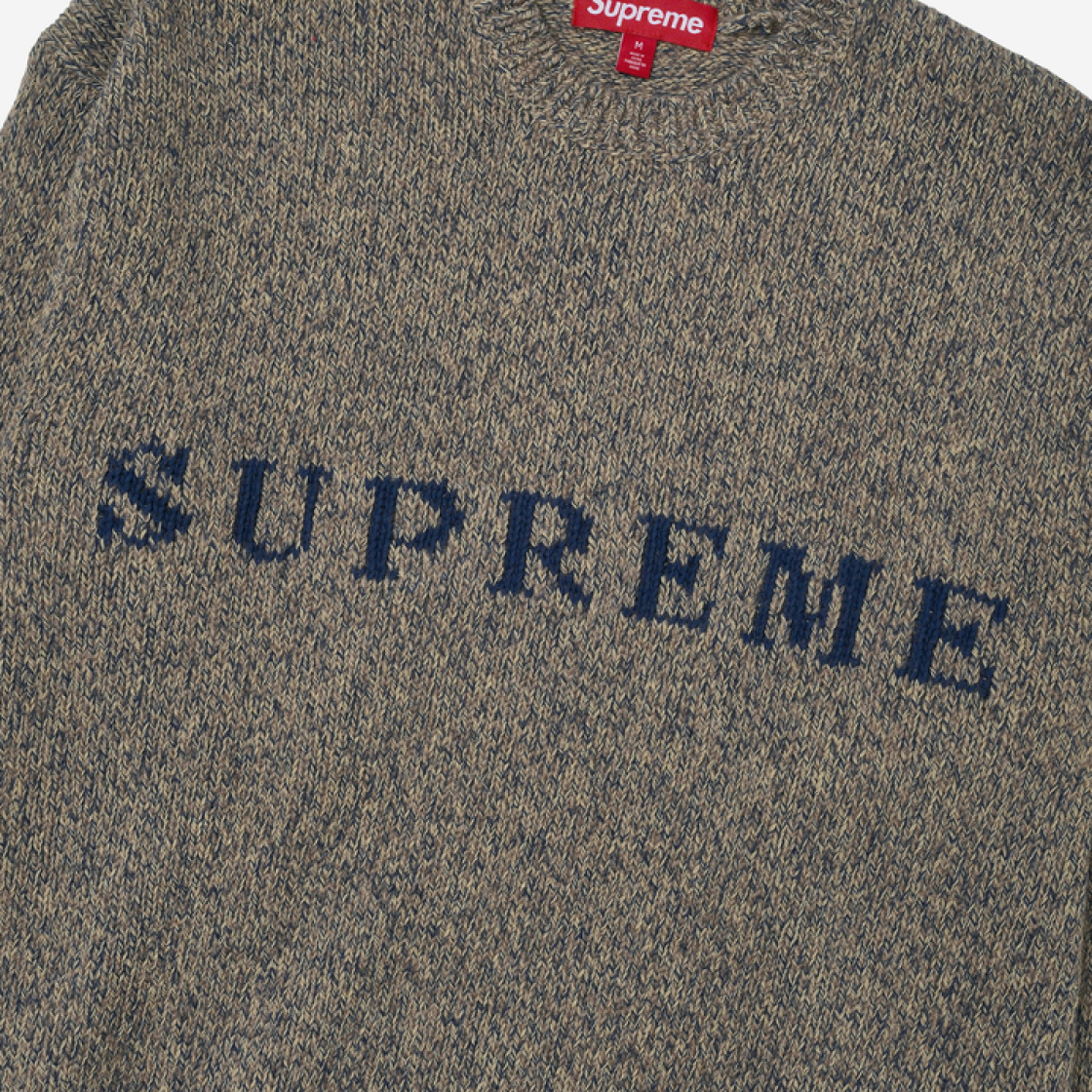 슈프림 콘트라스트 로고 스웨터 토프 멜란지 - 25SS(Supreme Contrast Logo Sweater Taupe Melange - 25SS) - 3