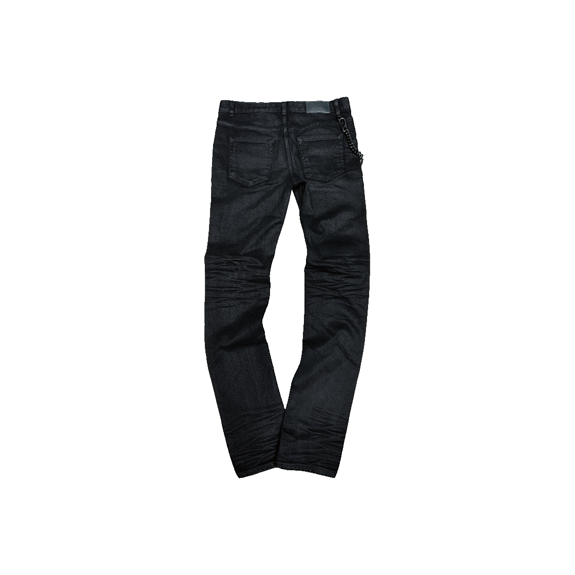 언더마이카 25SS 블랙 볼드 체인 슬림 스트레이트 왁스 코팅 진 블랙(Undermycar 25SS Black Bold Chain Slim Straight Wax Coated Jeans Black) - 2