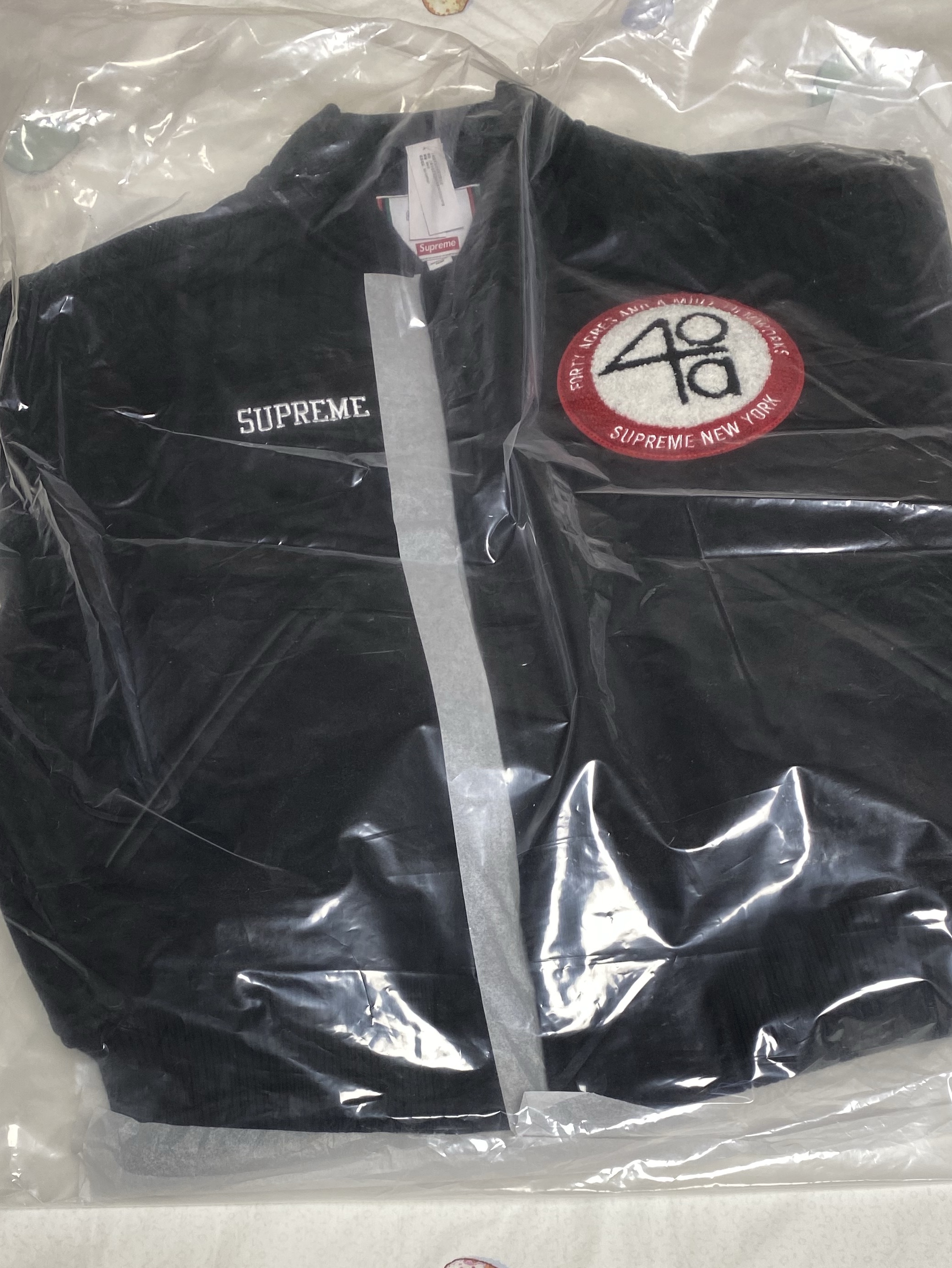 Supreme x 40 Acres Malcolm X Varsity Jacket Black - 25SS 착용 스타일 - 3