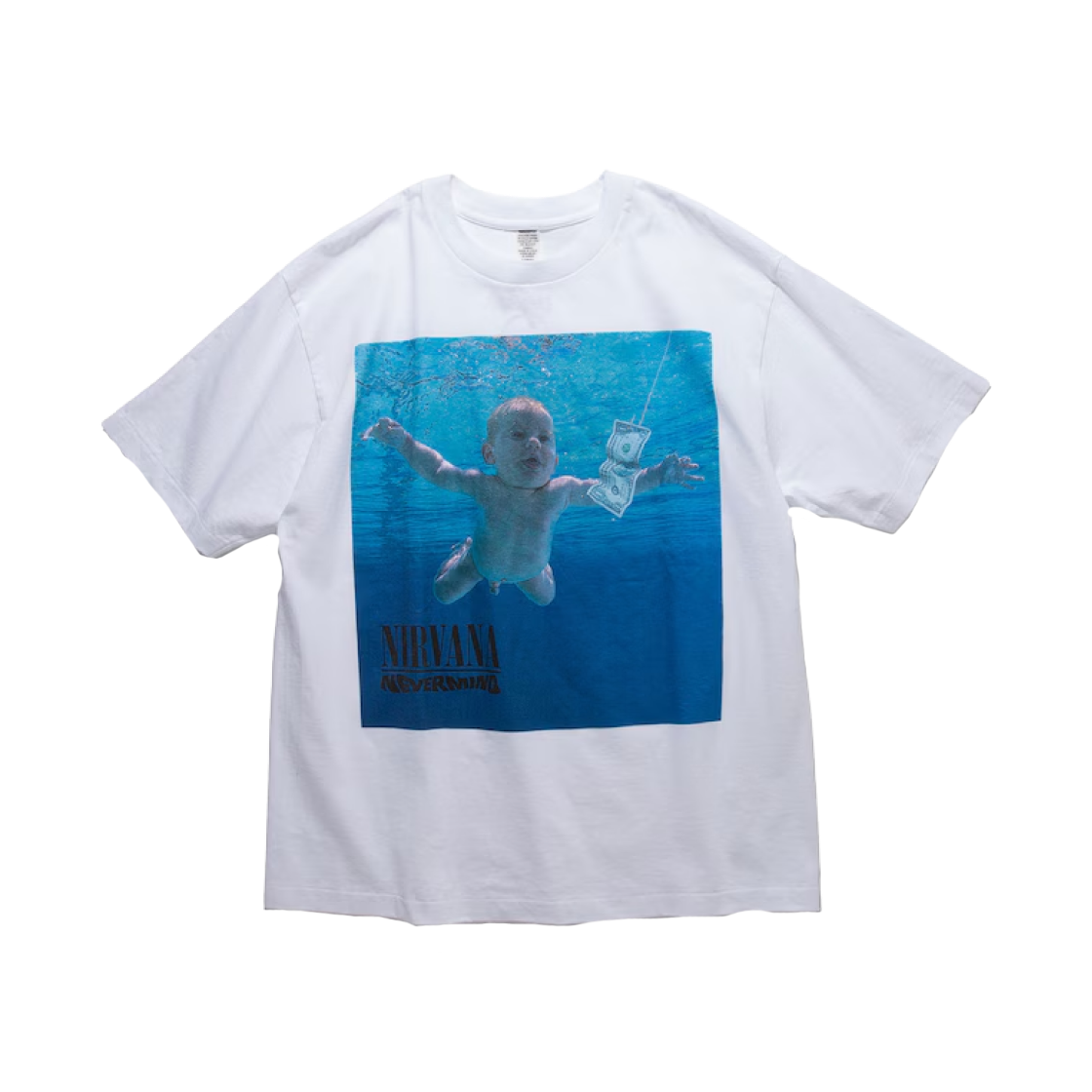 프릭스 스토어 너바나 네버마인드 크루넥 밴드 티셔츠 화이트(Freak's Store Nirvana Nevermind Crew Neck Band T-Shirt White)