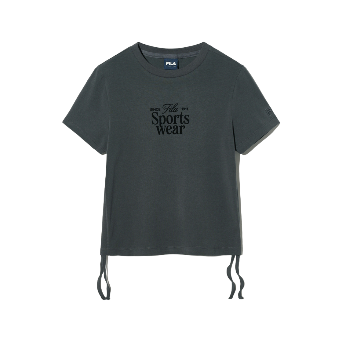 [6% 적립] 휠라 셔링 그래픽 티셔츠 다크그레이