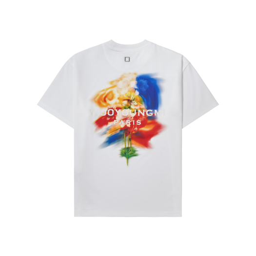 (W) Wooyoungmi Swaying Flower Back Logo T-Shirt White - 24FW