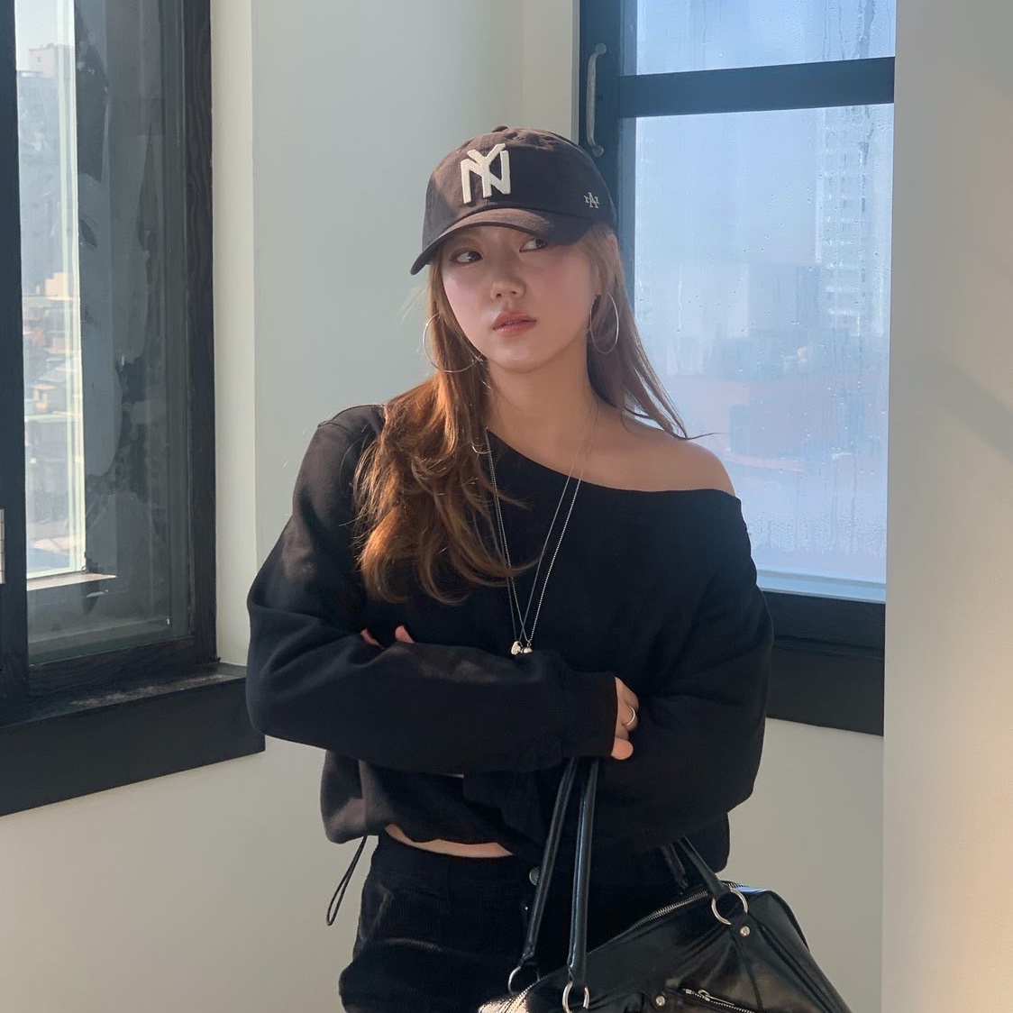 American Needle Archive Cap New York Black Ykees Nl Black 착용 스타일 - 1