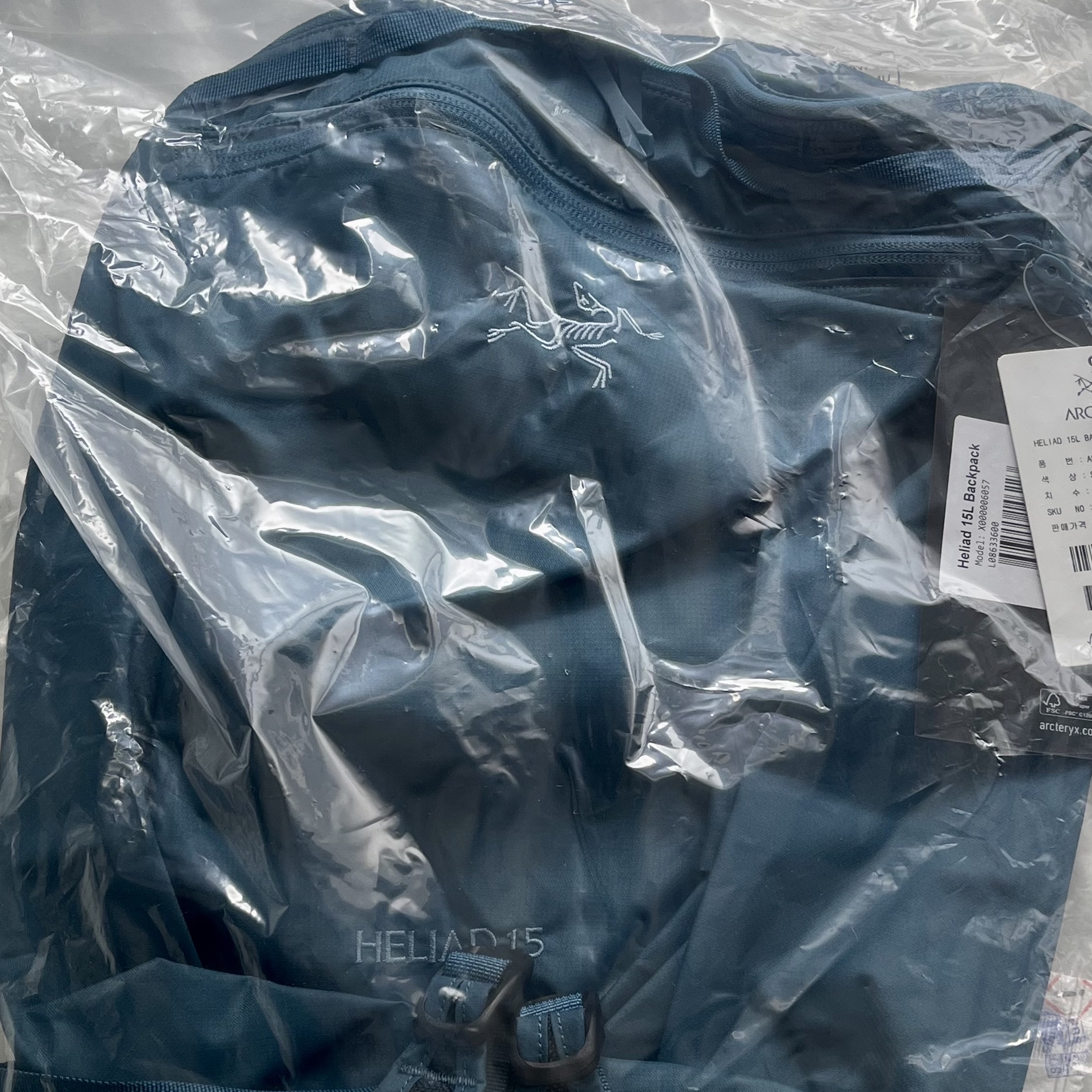 Arc'teryx Heliad 15 Backpack Serene 착용 스타일