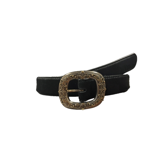 25SSUMCPBBK Undermycar 25SS A Palace Entwined With Grapevines Buckle Calf Hair Belt Black