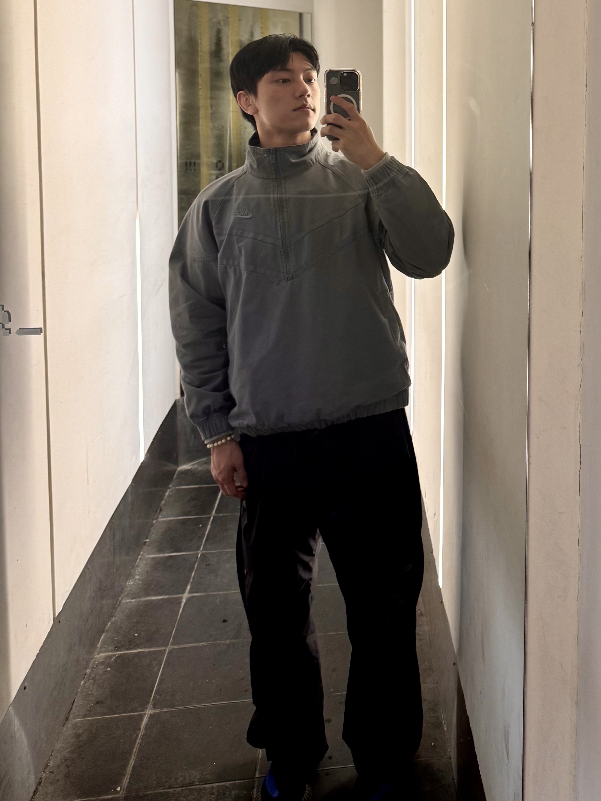 Nike Windrunner Canvas Jacket Smoke Grey - Asia 착용 스타일 - 3