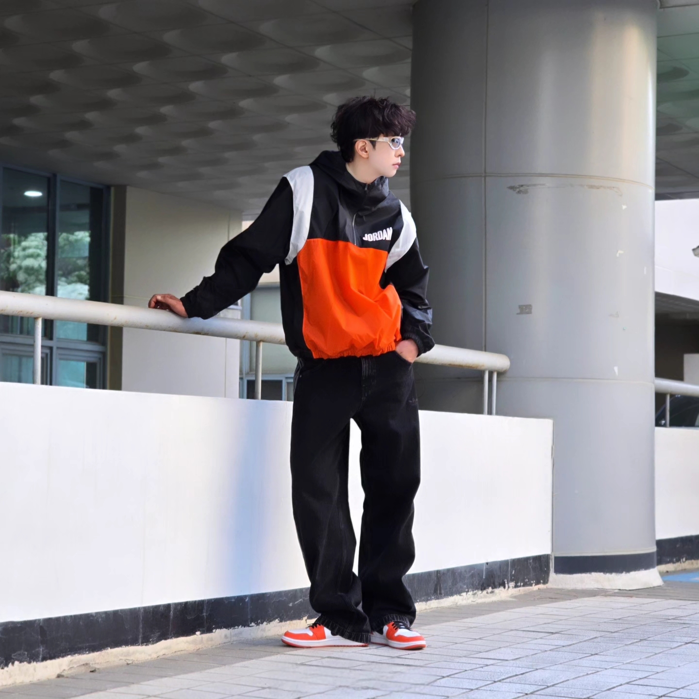 Jordan Flight MVP Hooded Pullover Jacket Black - Asia, Jordan Flight MVP Hooded Pullover Jacket Black - US/EU 착용 스타일 - 2