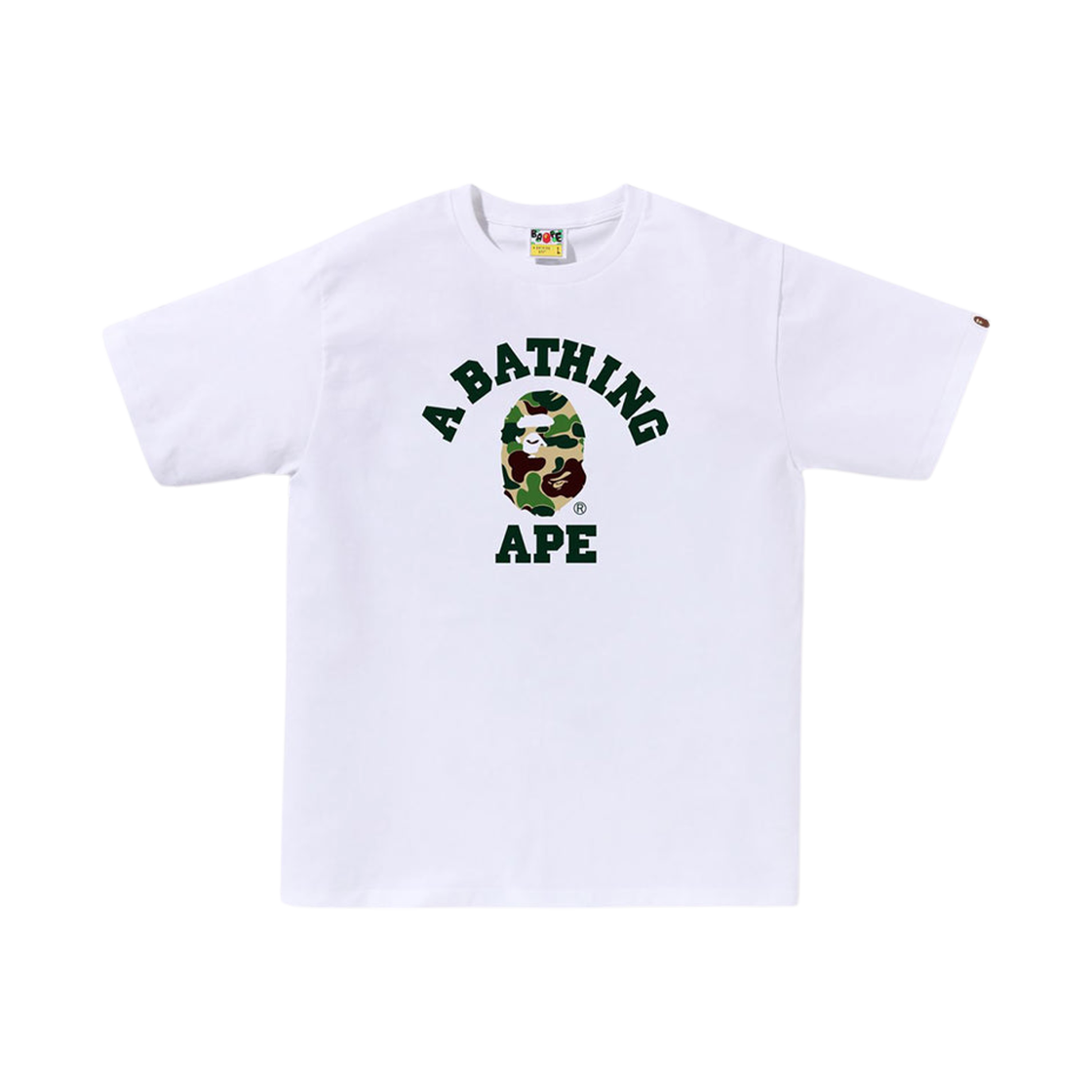 베이프 ABC 카모 컬리지 티셔츠 화이트 그린(BAPE ABC Camo College T-Shirt White Green)