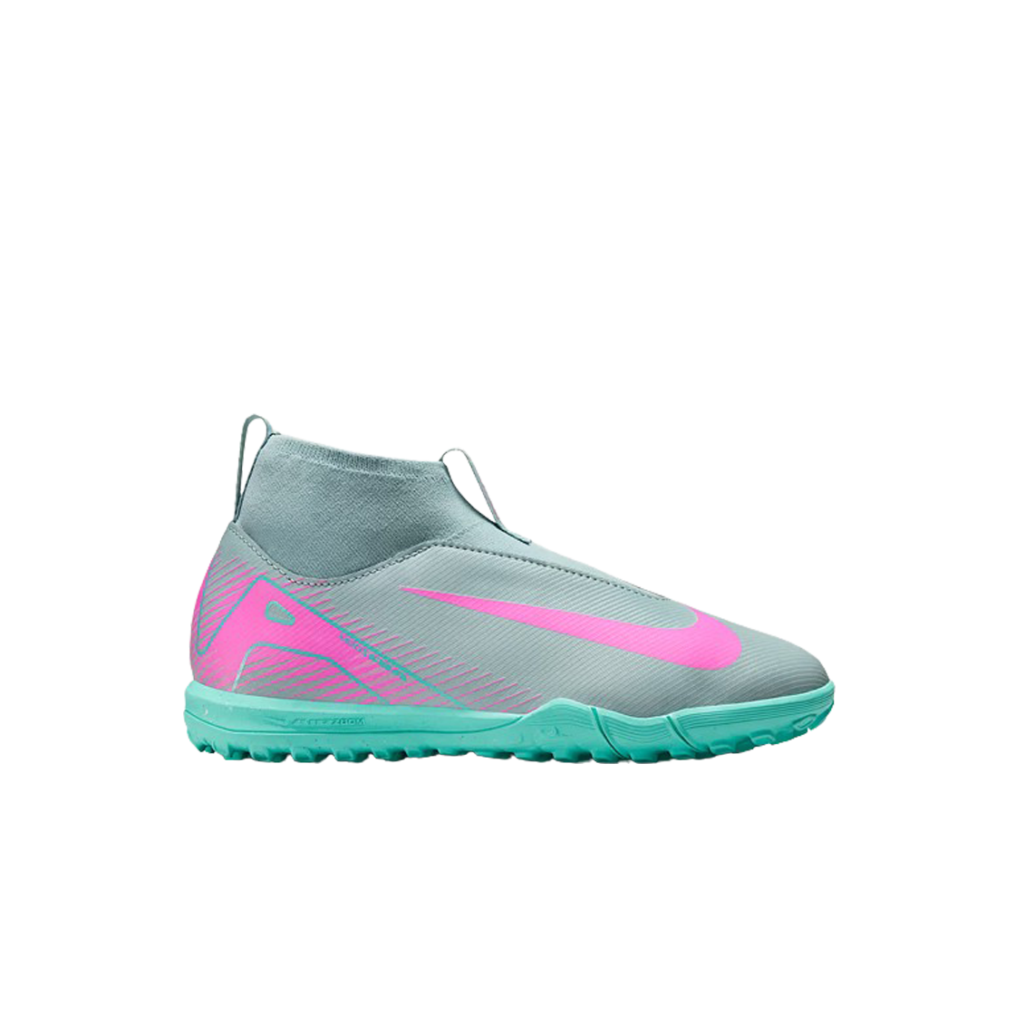 (JR) 나이키 줌 슈퍼플라이 10 아카데미 TF 오션 큐브 핑크 블라스트((JR) Nike Zoom Superfly 10 Academy TF Ocean Cube Pink Blast)