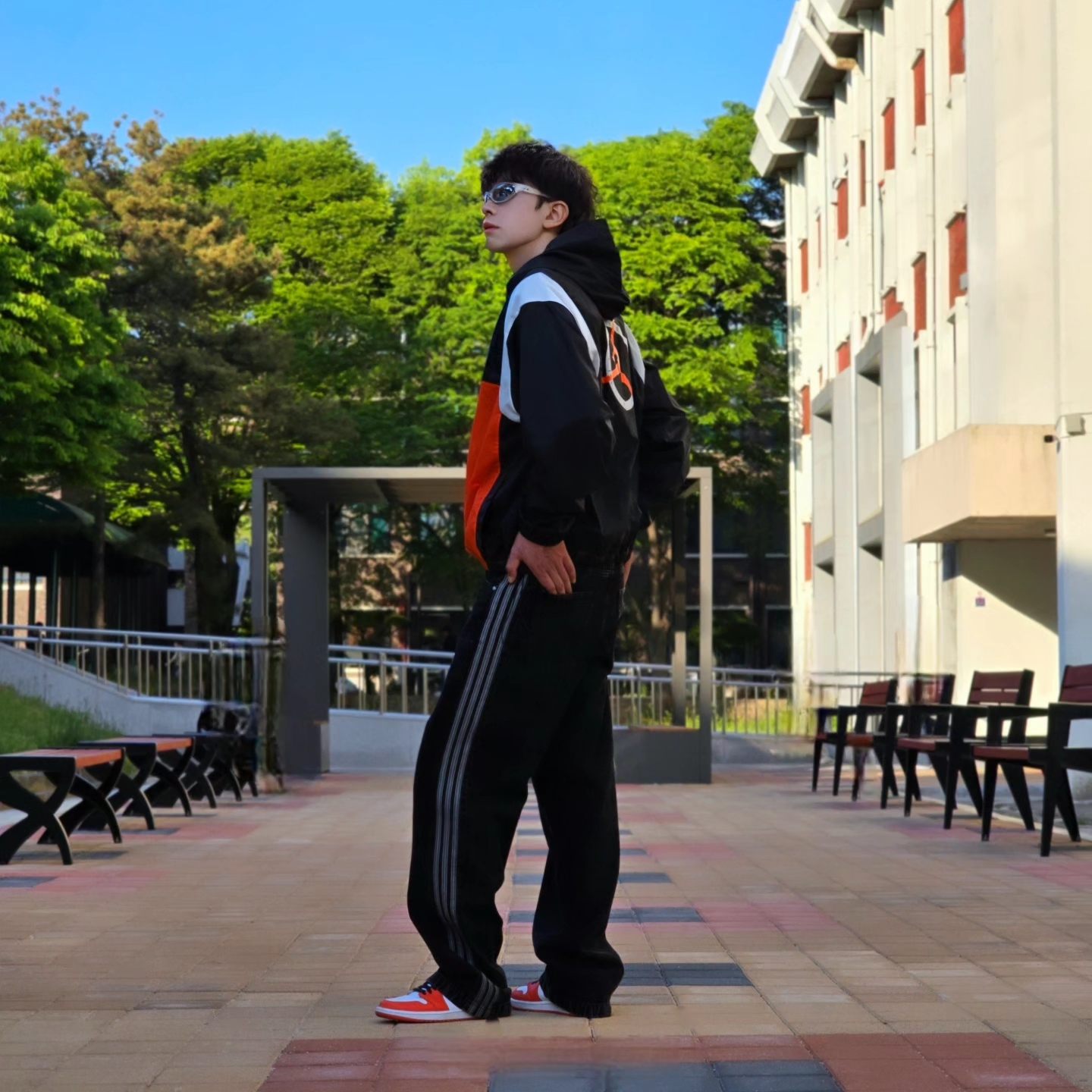 Jordan Flight MVP Hooded Pullover Jacket Black - Asia, Jordan Flight MVP Hooded Pullover Jacket Black - US/EU 착용 스타일 - 1