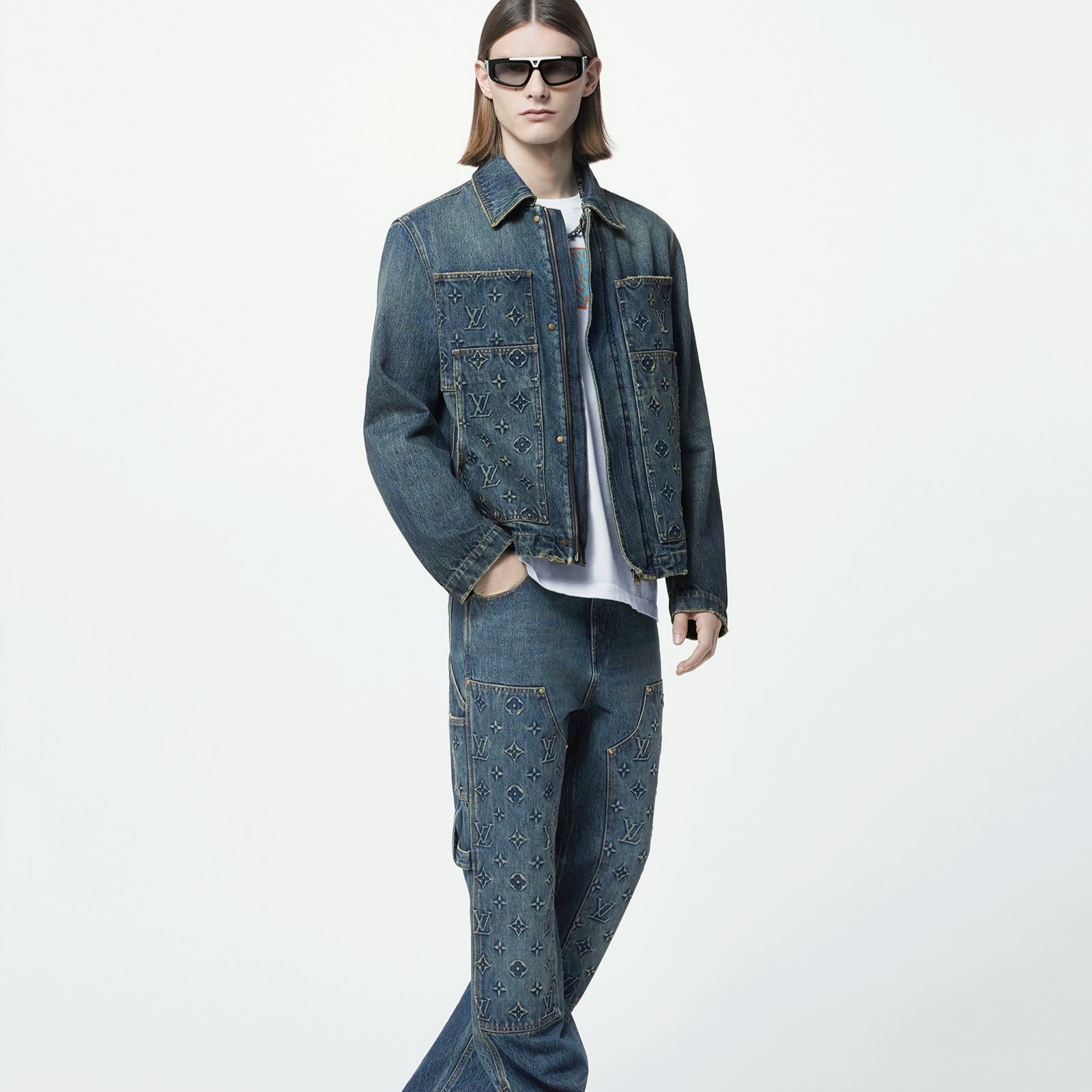 Louis Vuitton Workwear Denim Jacket Indigo 착용 스타일