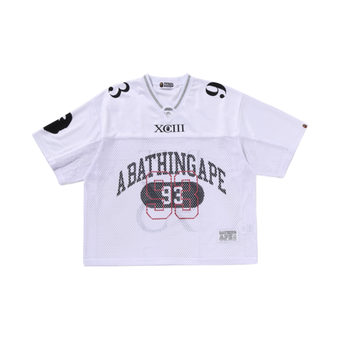 베이프 라인 카모 멀티 로고 릴렉스드 핏 풋볼 저지 화이트(BAPE Line Camo Multi Logo Relaxed Fit Football Jersey White) - 1