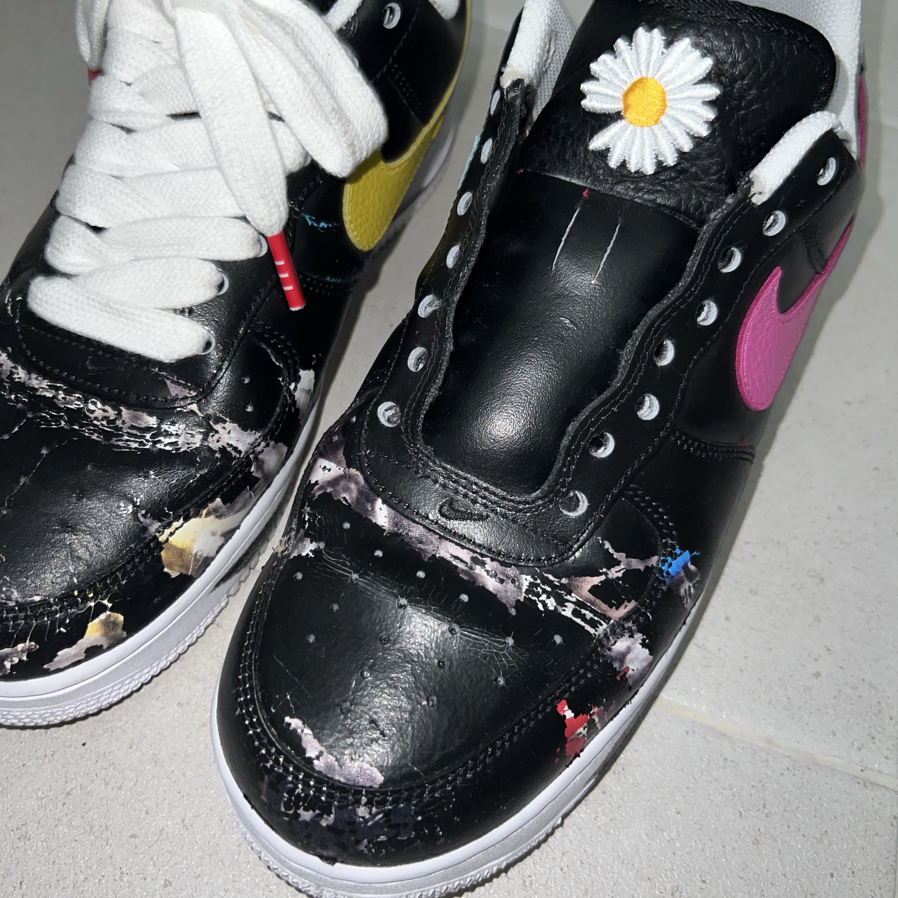 Nike x Peaceminusone Air Force 1 Low Para-Noise 3.0 Black and Multicolor 착용 스타일 - 2