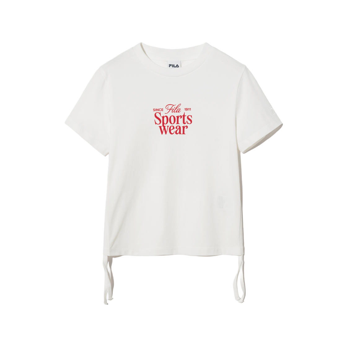 [6% 적립] 휠라 셔링 그래픽 티셔츠 화이트