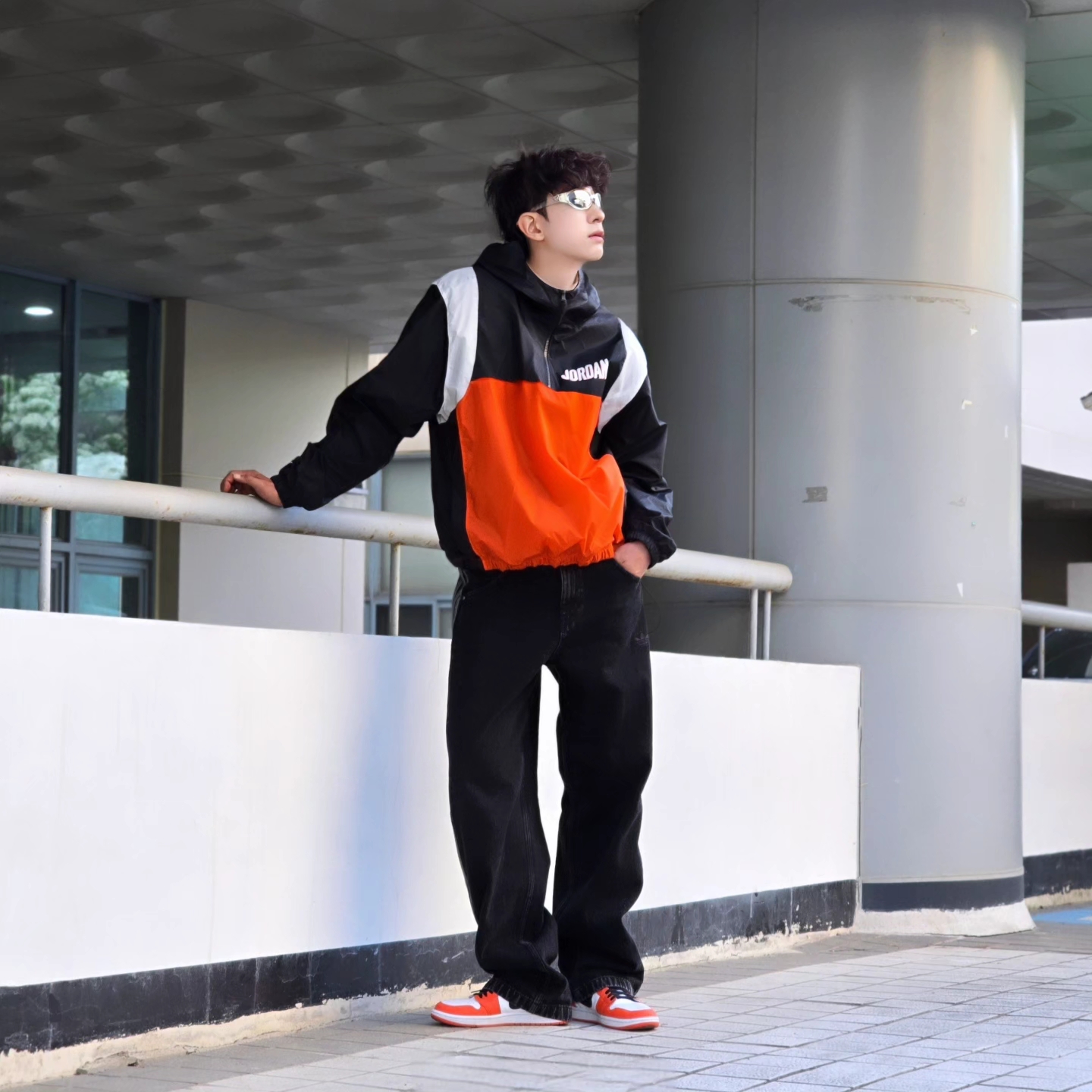Jordan Flight MVP Hooded Pullover Jacket Black - Asia, Jordan Flight MVP Hooded Pullover Jacket Black - US/EU 착용 스타일 - 3