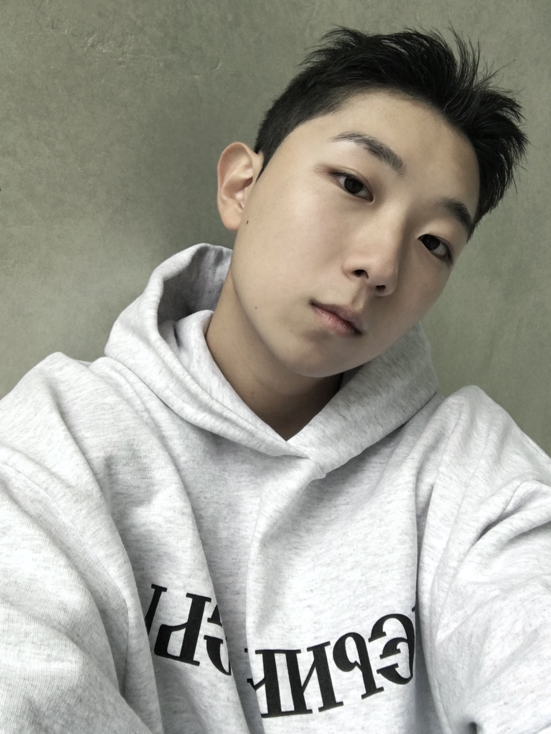 Yeezy x Gosha Rubchinskiy YZY Black Dogs Hoodie Heather Grey 착용 스타일 - 1