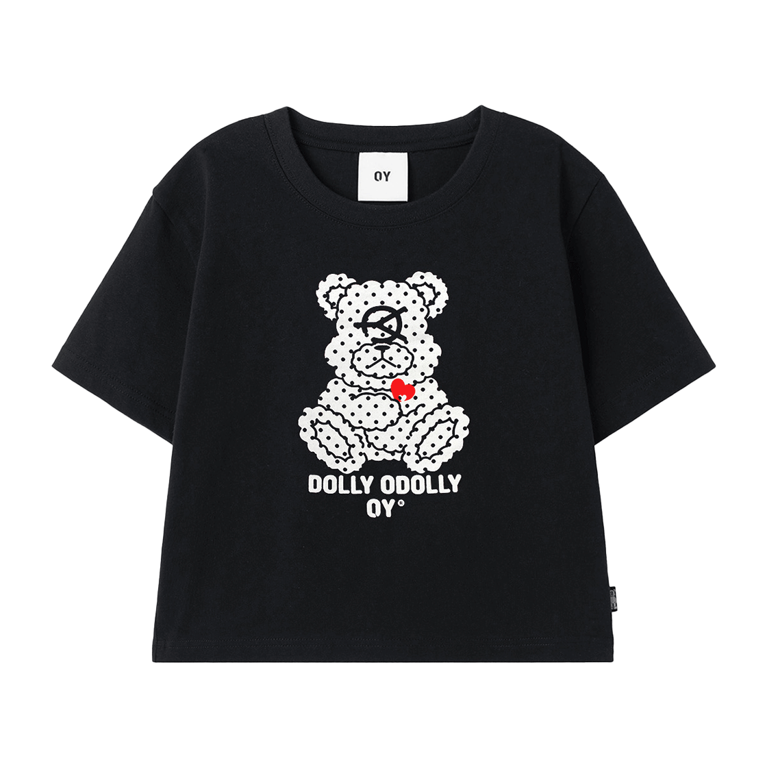 OYBES1TE062BK OY Dot Dolly Cropped Tee Black - 대표 이미지 #1