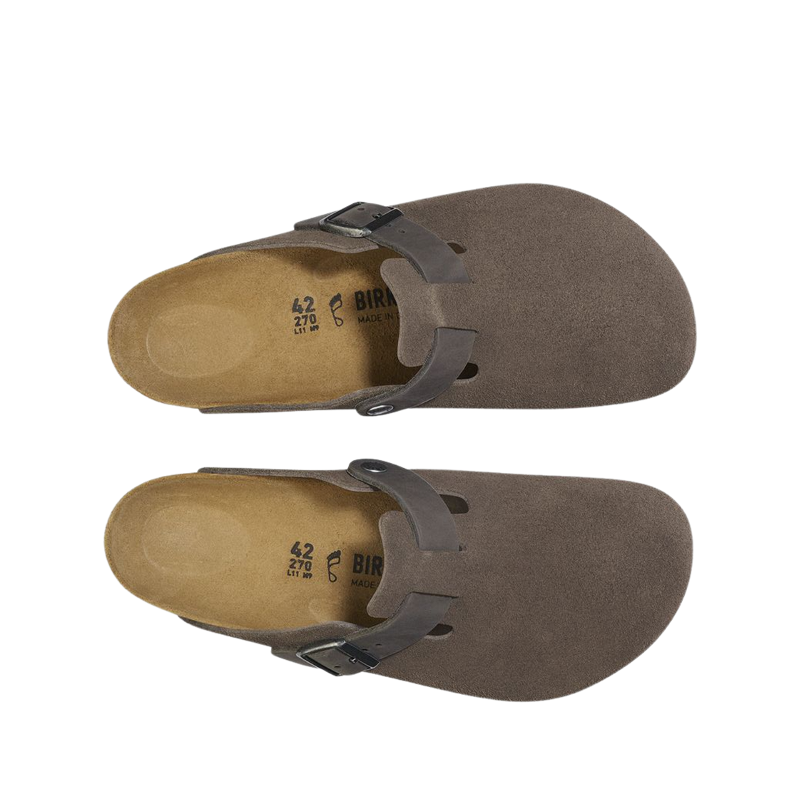 버켄스탁 보스턴 BS 믹스드 레더 콘크리트 그레이 - 레귤러(Birkenstock Boston BS Mixed Leather Concrete Gray - Regular) - 2
