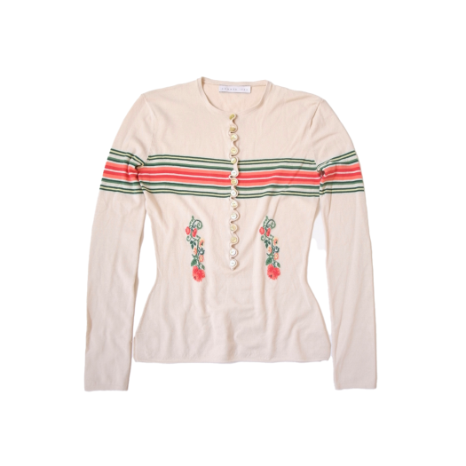 KW5CTSLCV05BG Conner Ives Women Long Sleeve Sock Henley Beige Multi - 25FW