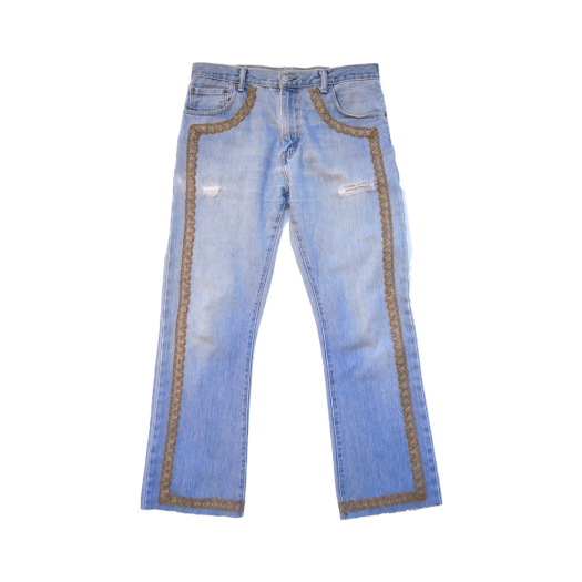 KW5CPADCV06BL Conner Ives Women Reconstituted Denim Bullion Jean Blue - 25FW