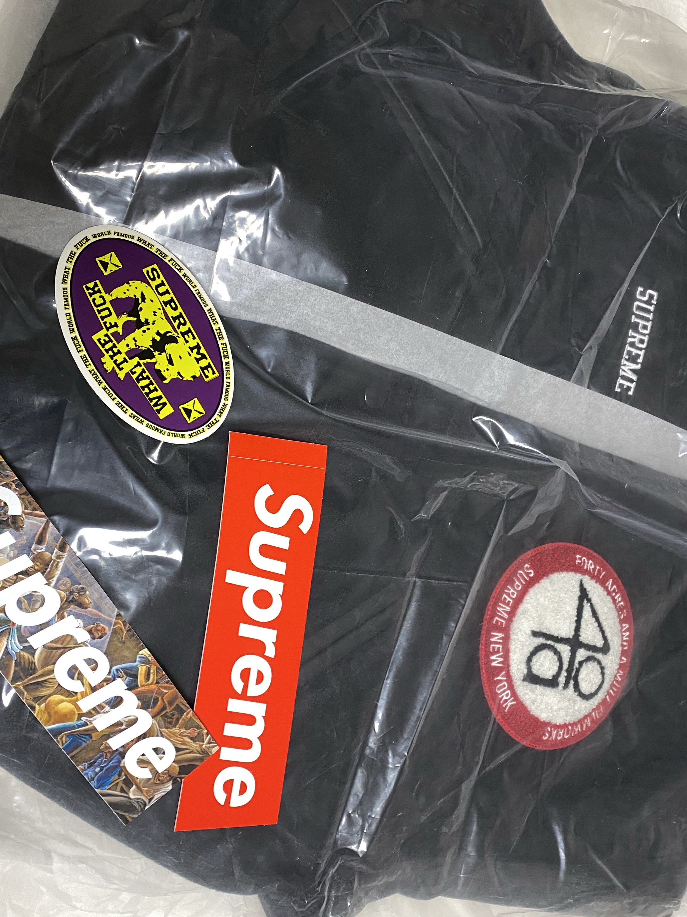 Supreme x 40 Acres Malcolm X Varsity Jacket Black - 25SS 착용 스타일 - 2