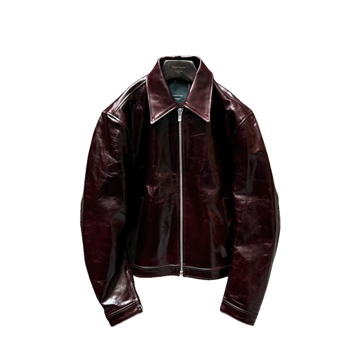 25SSUMCCRRD Undermycar 25SS Cordovan Effect Crop Easy Rider Jacket Red
