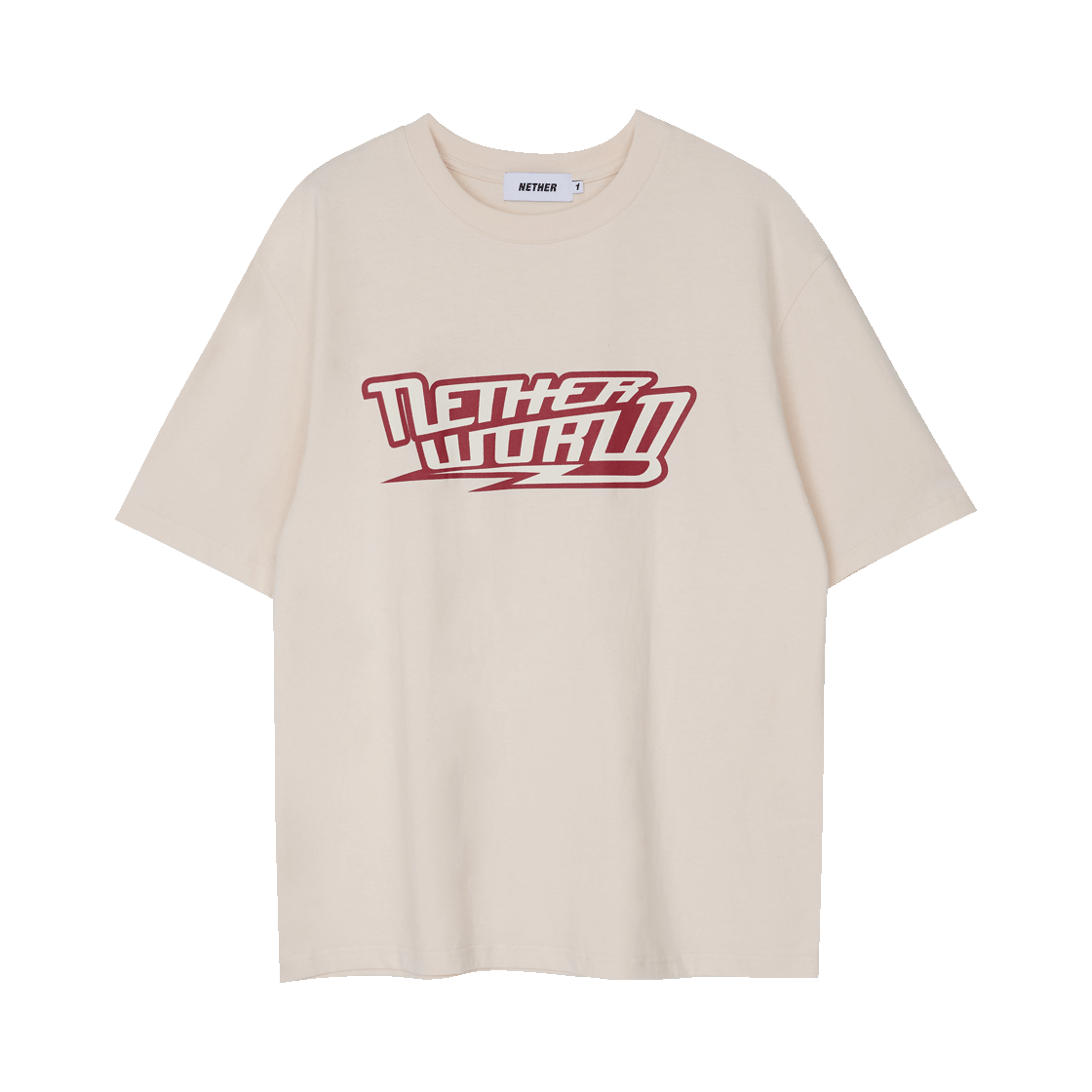 네더월드 라이트닝 로고 티셔츠 내추럴(NETHERWORLD Lightning Logo T-Shirt Natural)