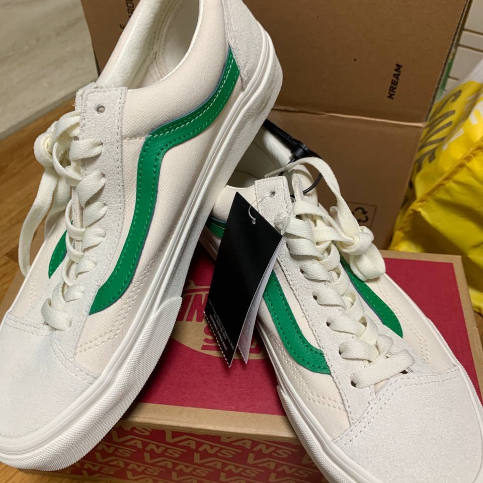 Vans Style 36 Marshmallow Jolly Green 착용 스타일 - 1