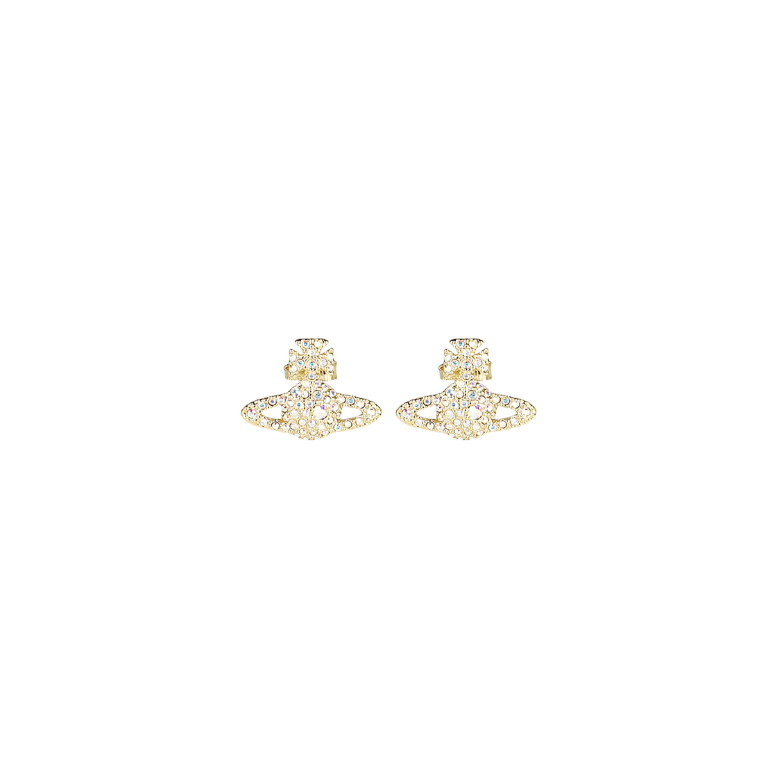 (W) 비비안 웨스트우드 그레이스 바스 릴리프 스터드 이어링 골드((W) Vivienne Westwood Grace Bas Relief Stud Earrings Gold) - 1