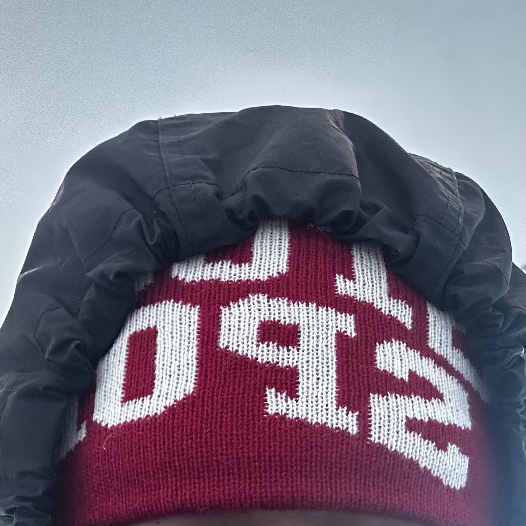 Stussy Sport Jacquard Skullcap Beanie Red 착용 스타일