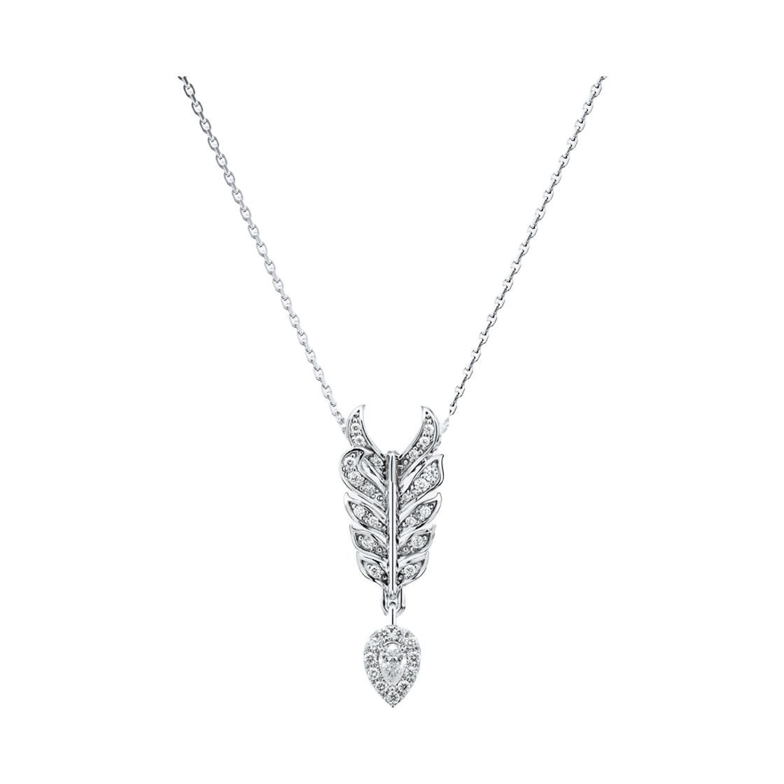 미꼬 애로우 페네르 페어컷 다이아몬드 파베 네크리스(Miko Arrow Penneair Pear Cut Diamond Pave Necklace)