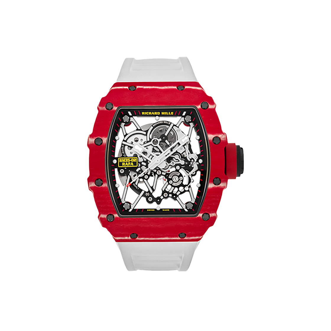 리차드밀 레드카본 라파엘 나달 44.5x49.94-RM35-02 스켈레톤 도트(Richard Mille Red Carbon Rafael Nadal 44.5x49.94-RM35-02 Skeleton Dot)