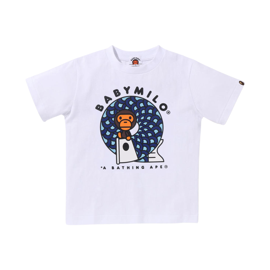 베이프 코이노보리 온 베이비 마일로 티셔츠 화이트(BAPE Koinobori on Baby Milo T-Shirt White)